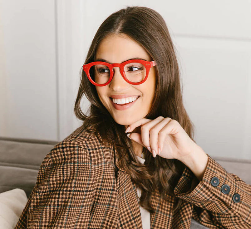 Peepers Clover Blue Light Readers red/plaid