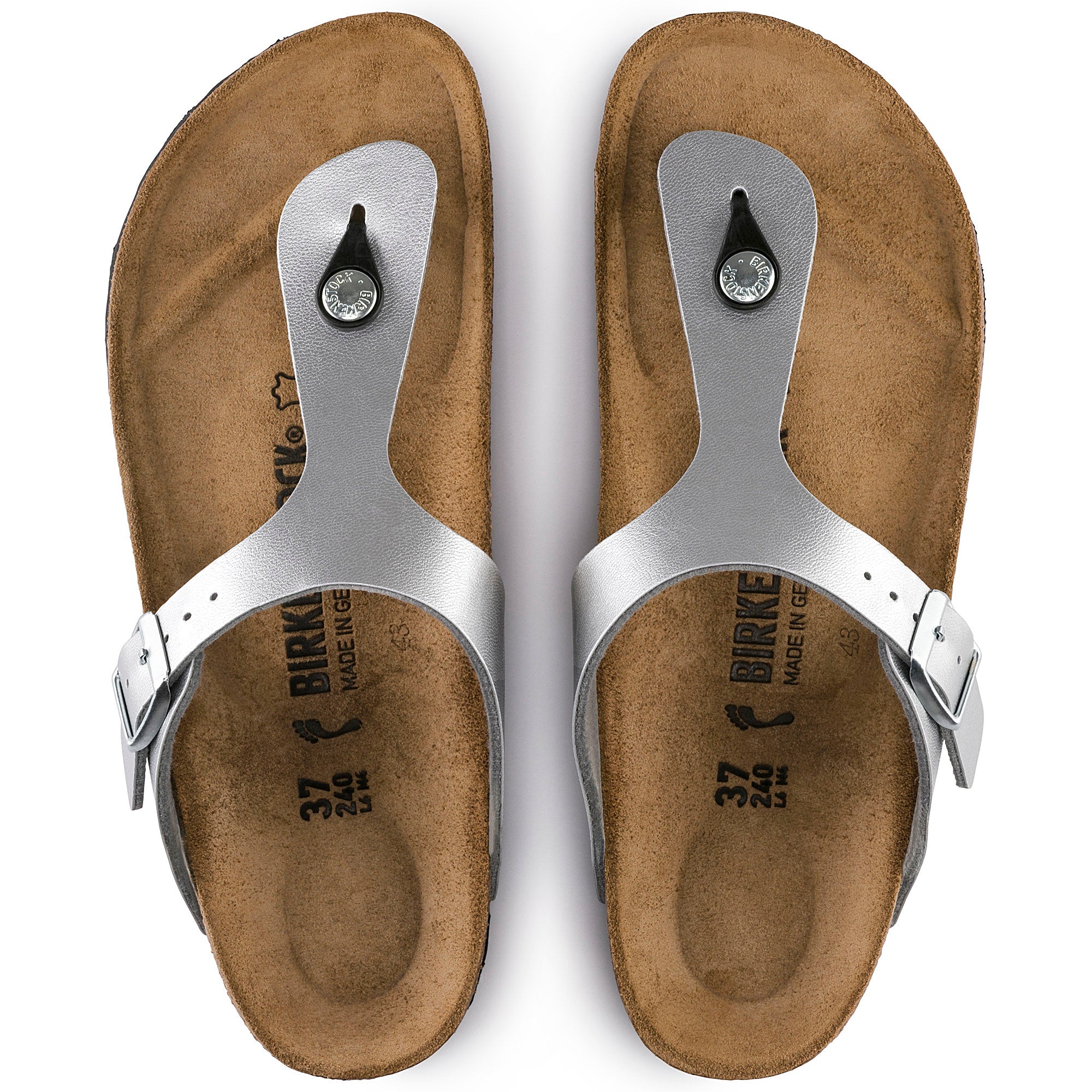Birkenstock Gizeh silver Birko-Flor