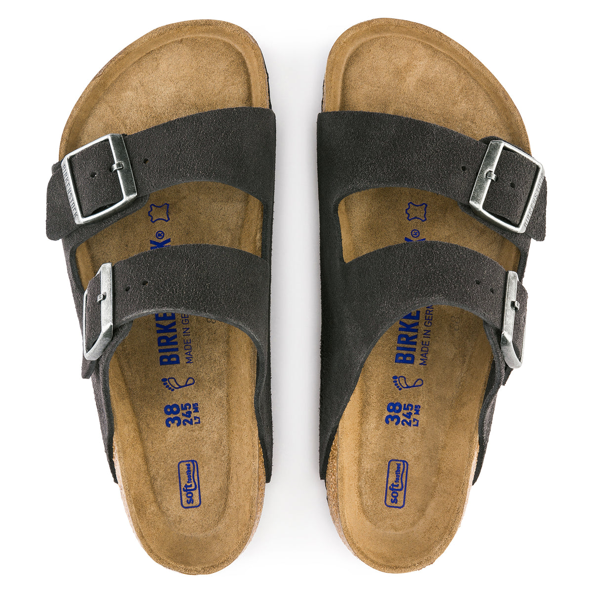 Birkenstock Arizona Soft Footbed velvet gray suede