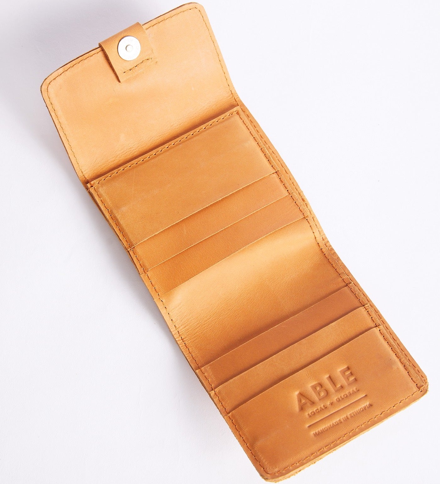Able Kene Square Wallet cognac leather
