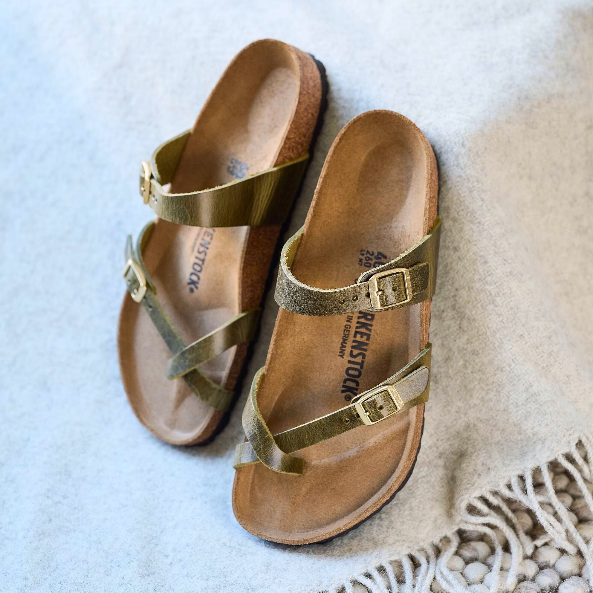 Birkenstock Mayari green olive oiled leather