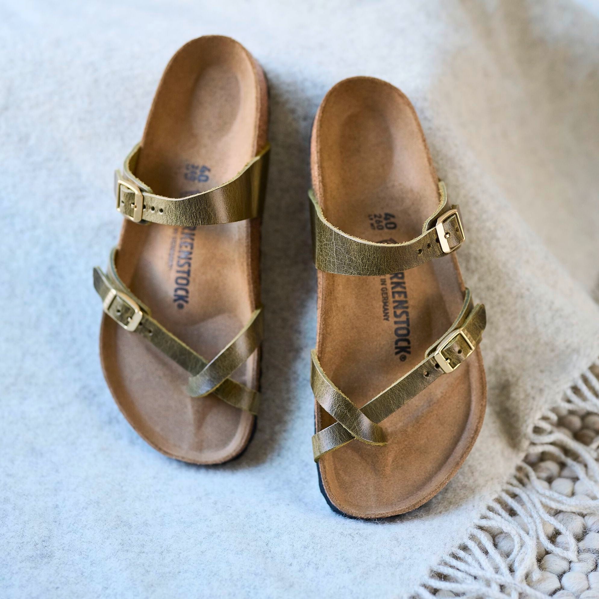 Birkenstock Mayari green olive oiled leather
