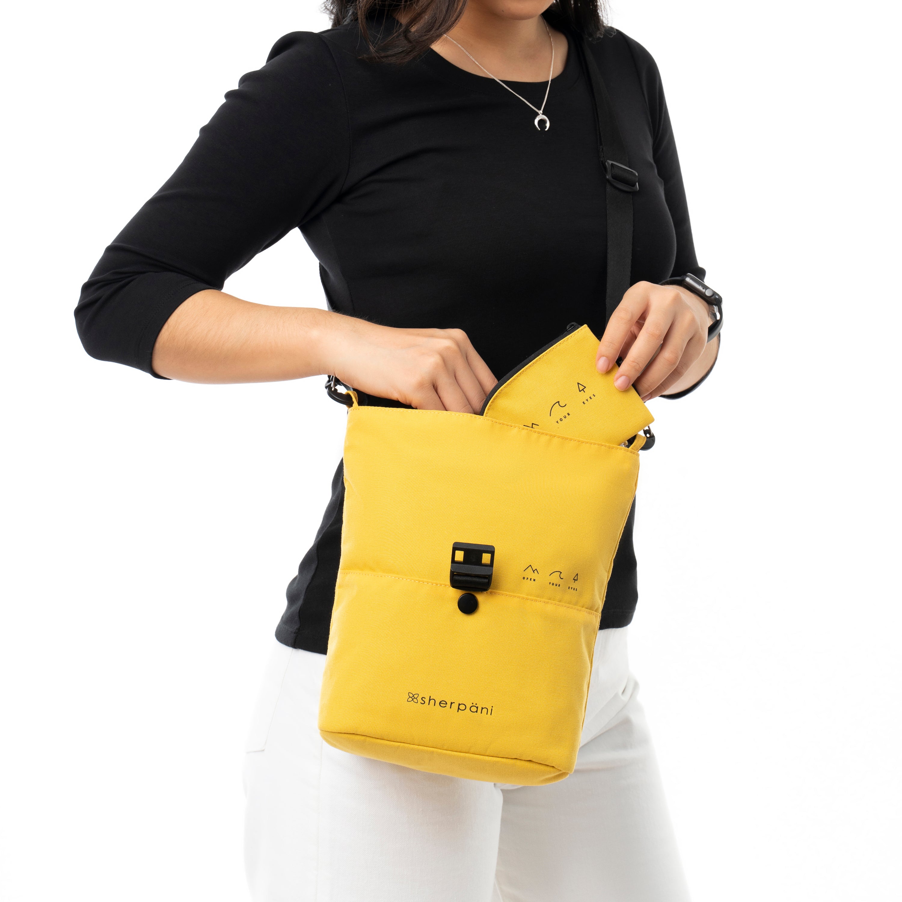 Sherpani Eiko Crossbody Mini Backpack sunflower