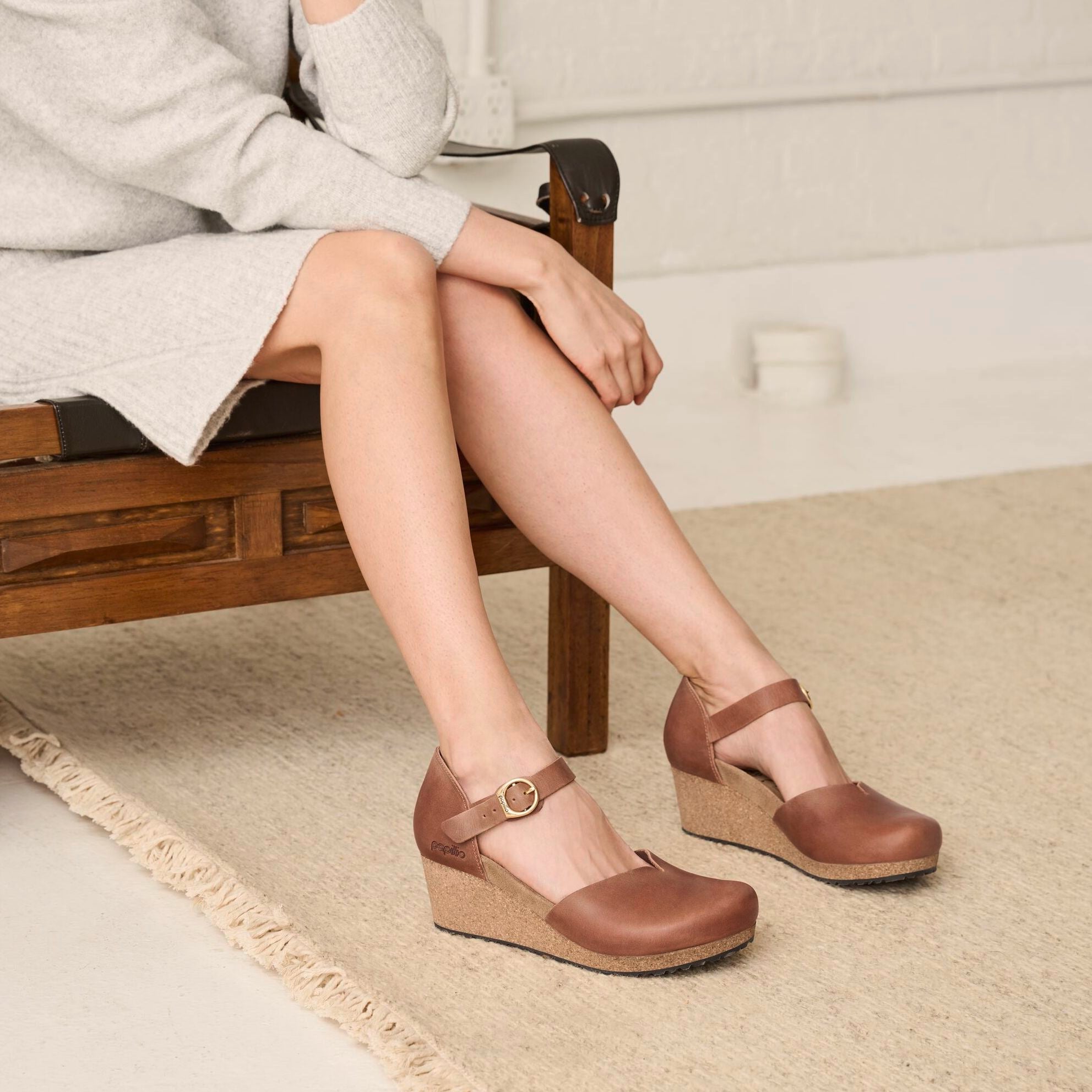 Papillio Mary cognac leather by Birkenstock