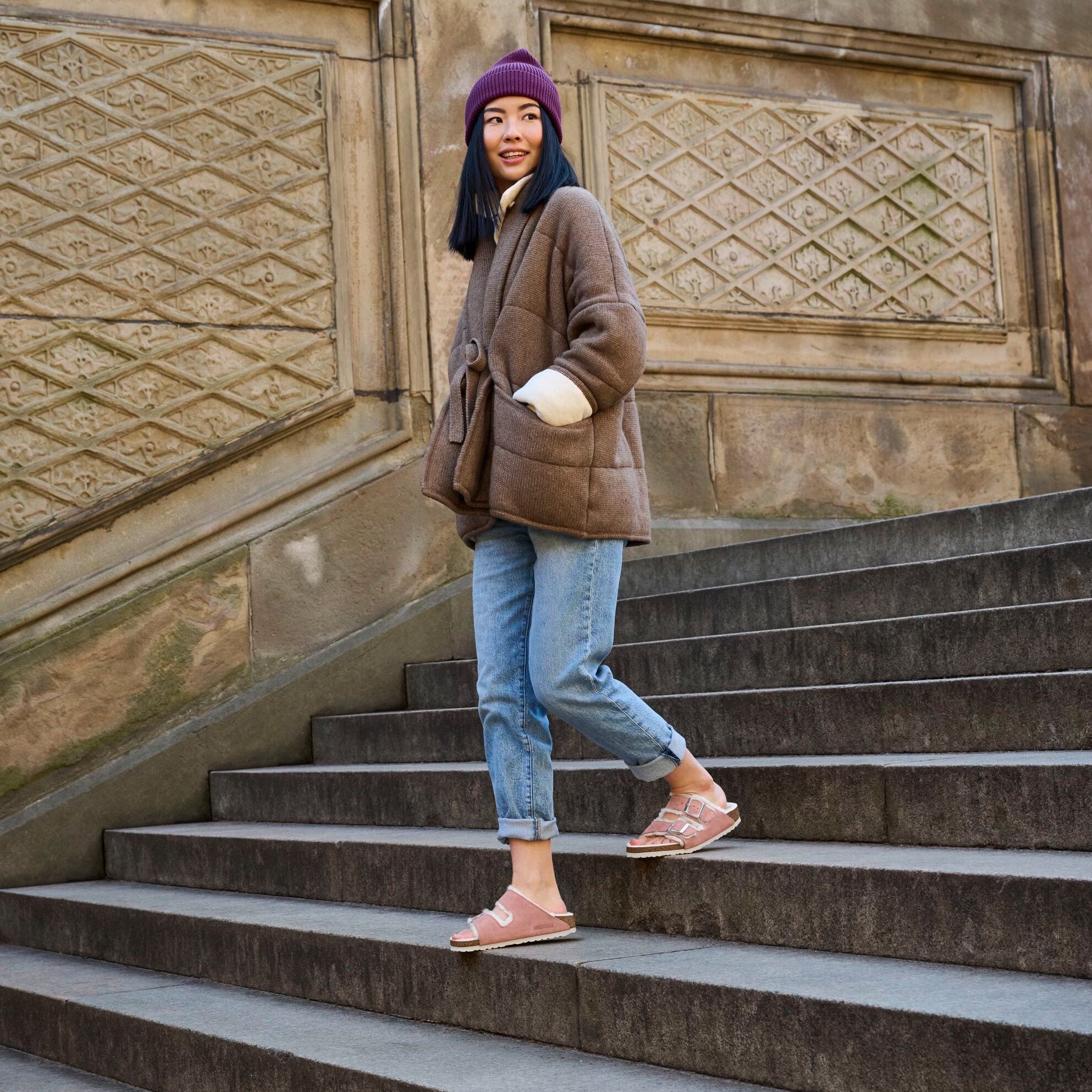 Birkenstock Arizona Shearling pink clay suede/natural shearling