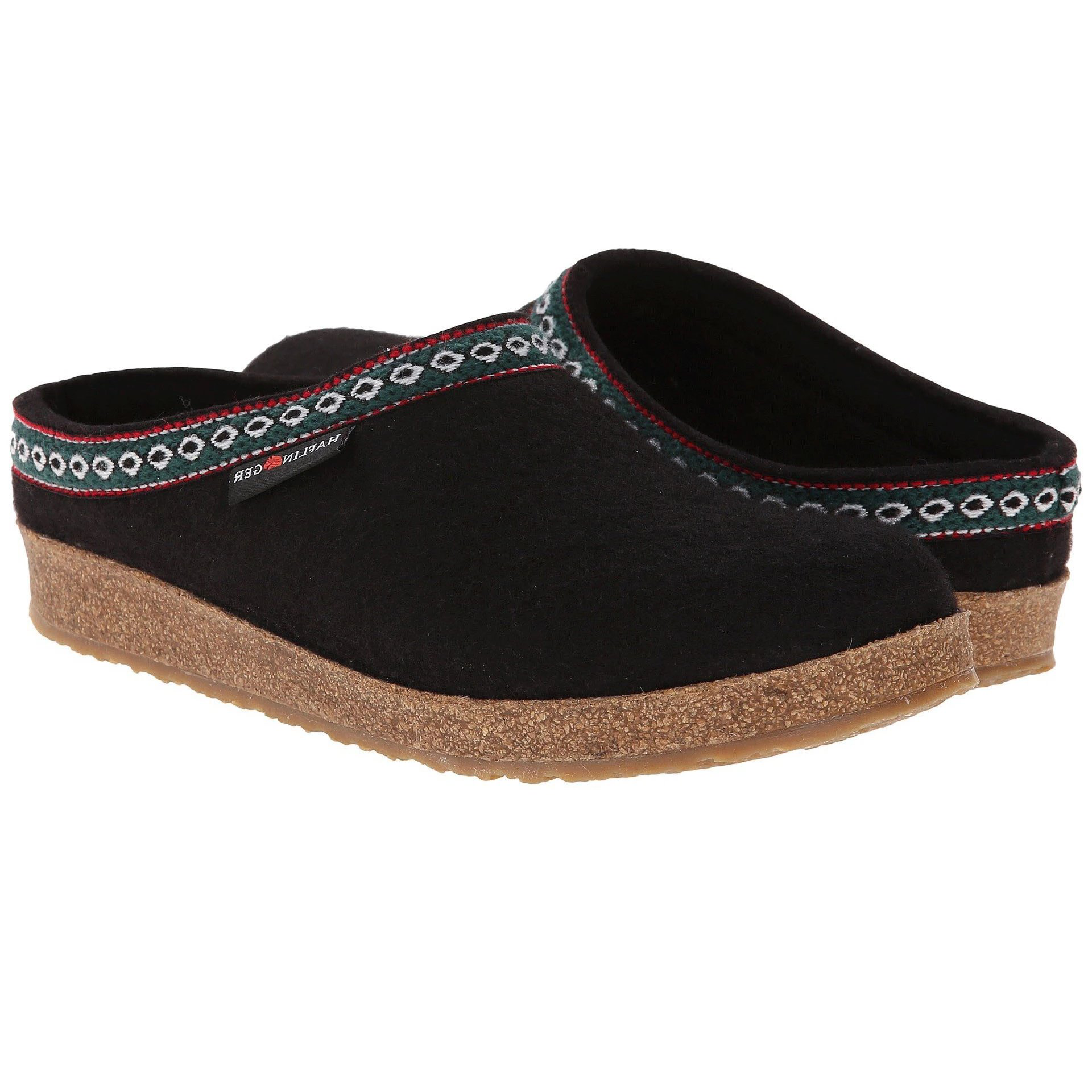 Haflinger GZ Grizzly Clog black wool felt