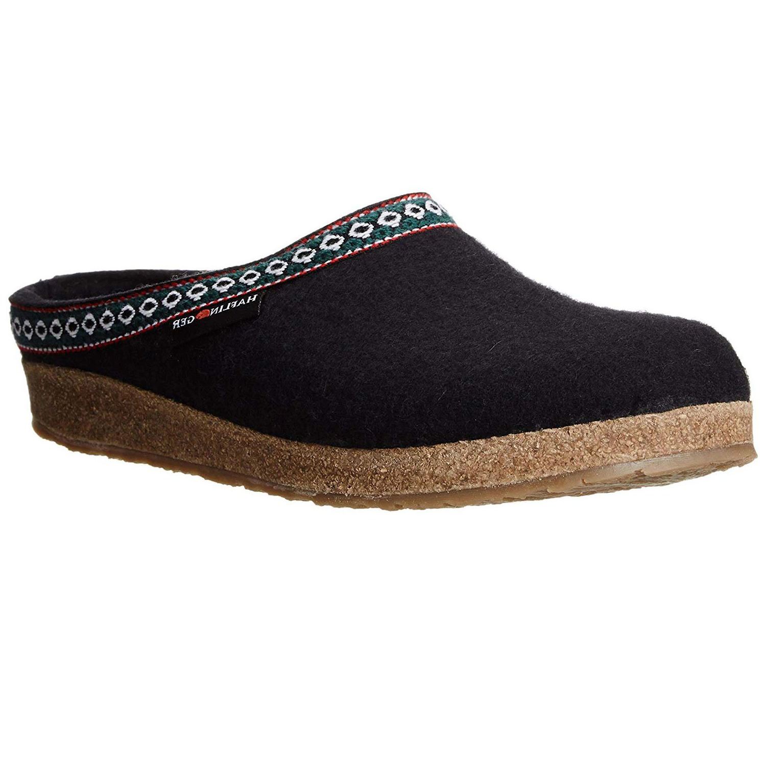 Haflinger GZ Grizzly Clog black wool felt