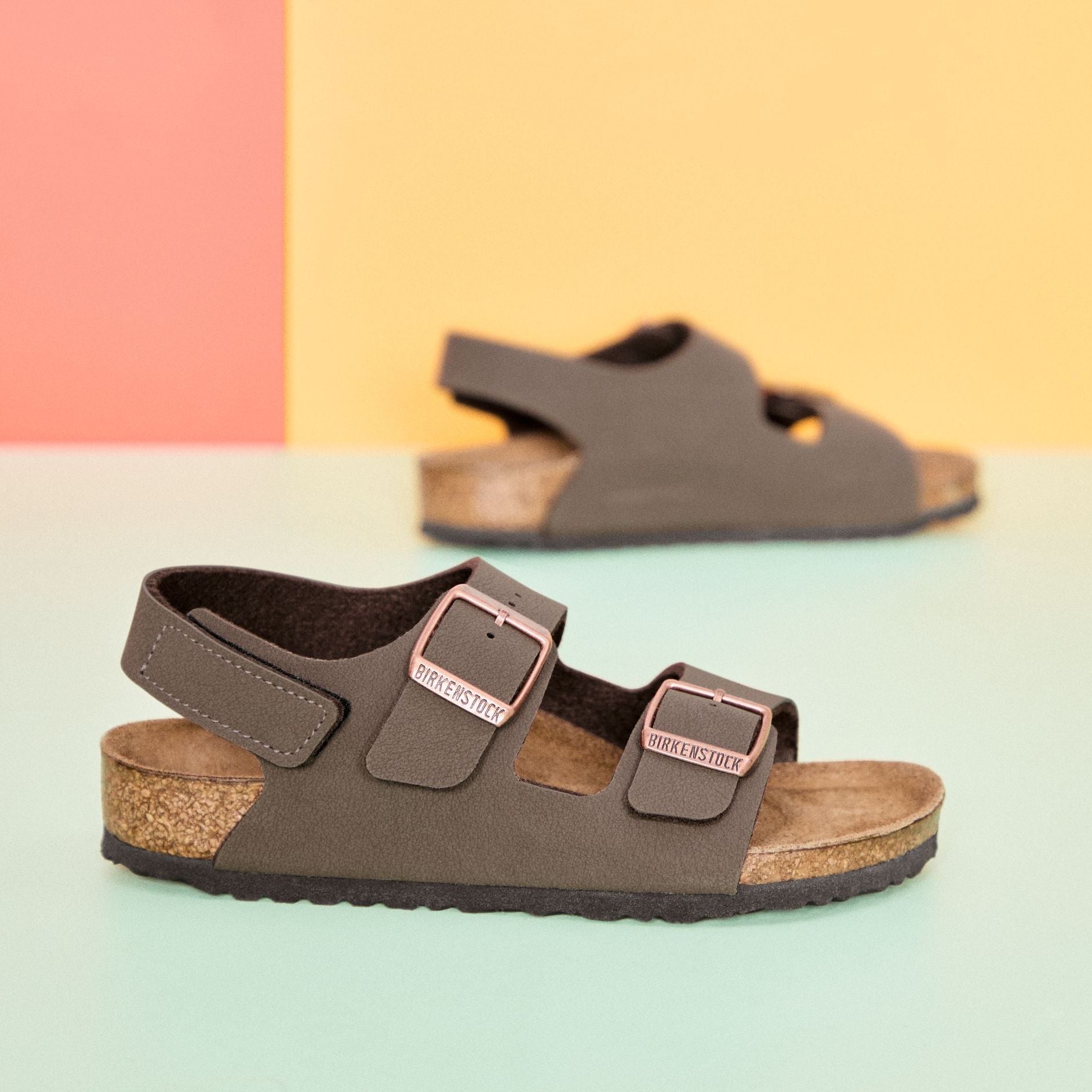 Birkenstock Kids Milano Hook & Loop mocha Birkibuc