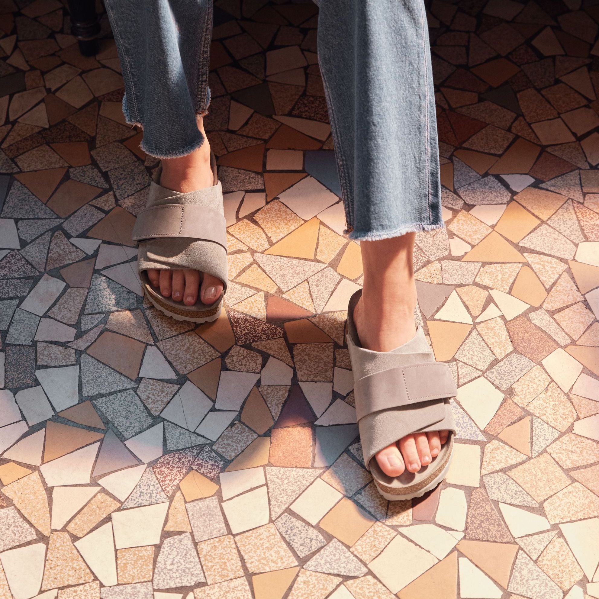 Birkenstock Kyoto gray taupe suede/taupe nubuck