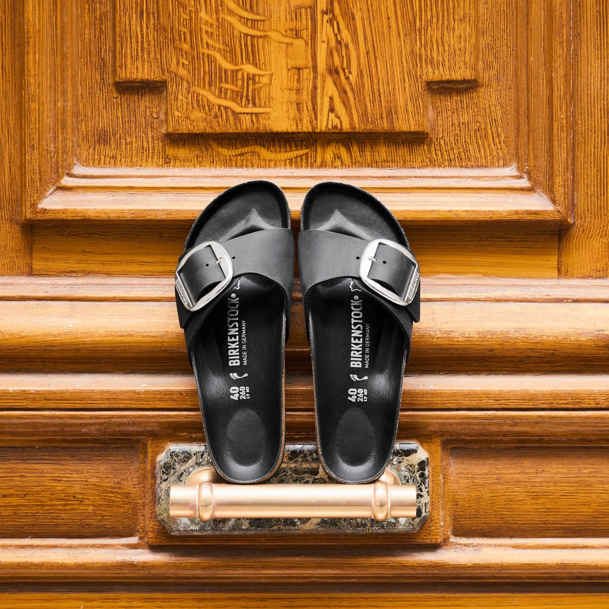 Birkenstock Madrid Big Buckle black oiled leather
