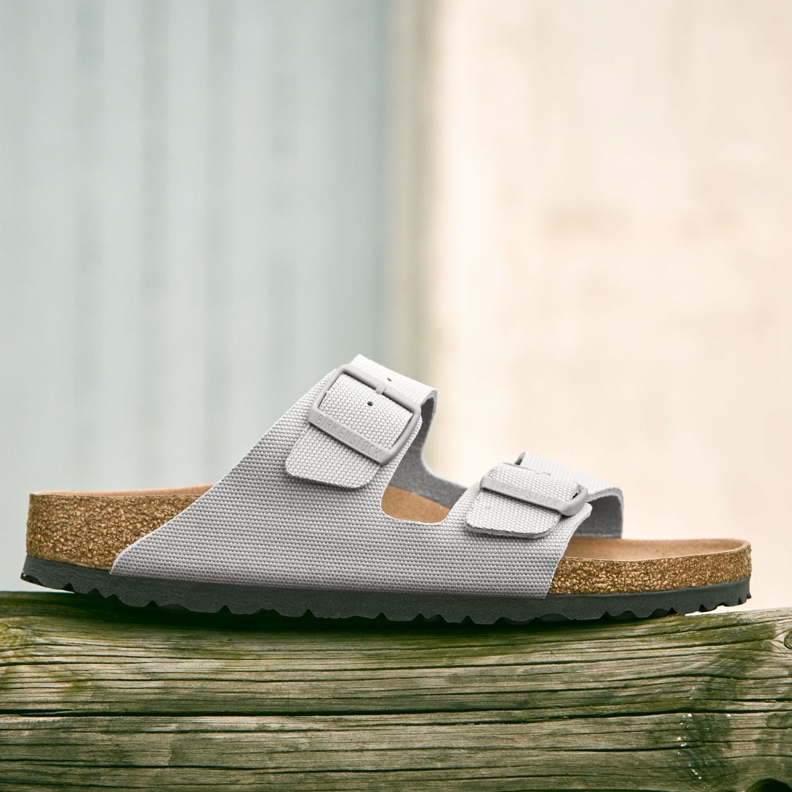 Birkenstock Kids Arizona Vegan stone canvas