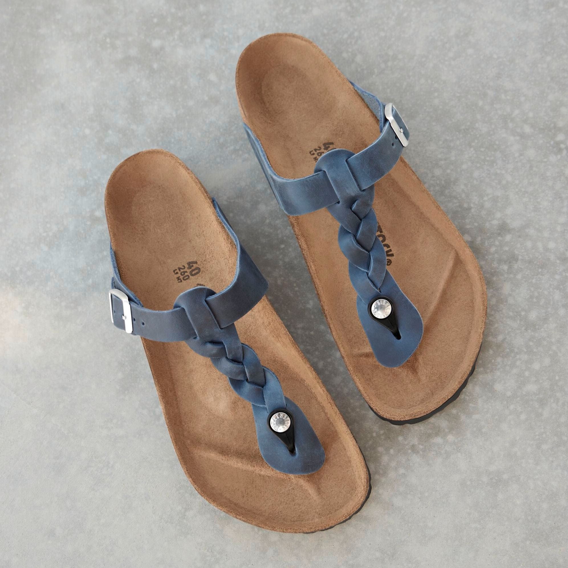 Birkenstock Gizeh Braid navy oiled leather