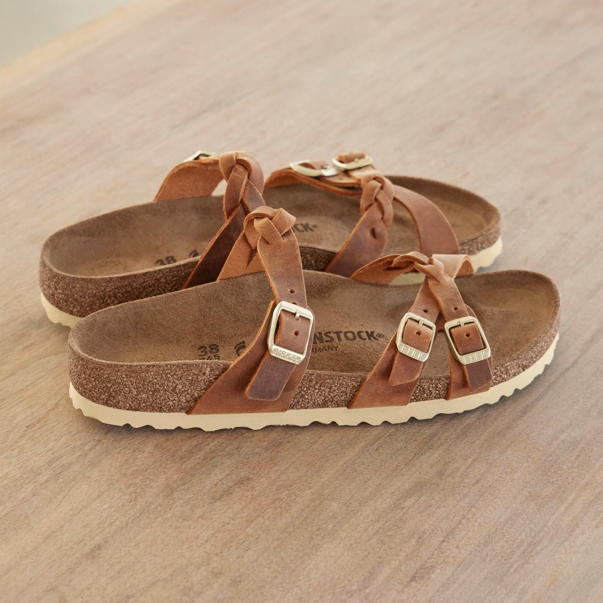 Birkenstock Franca Braid cognac oiled leather