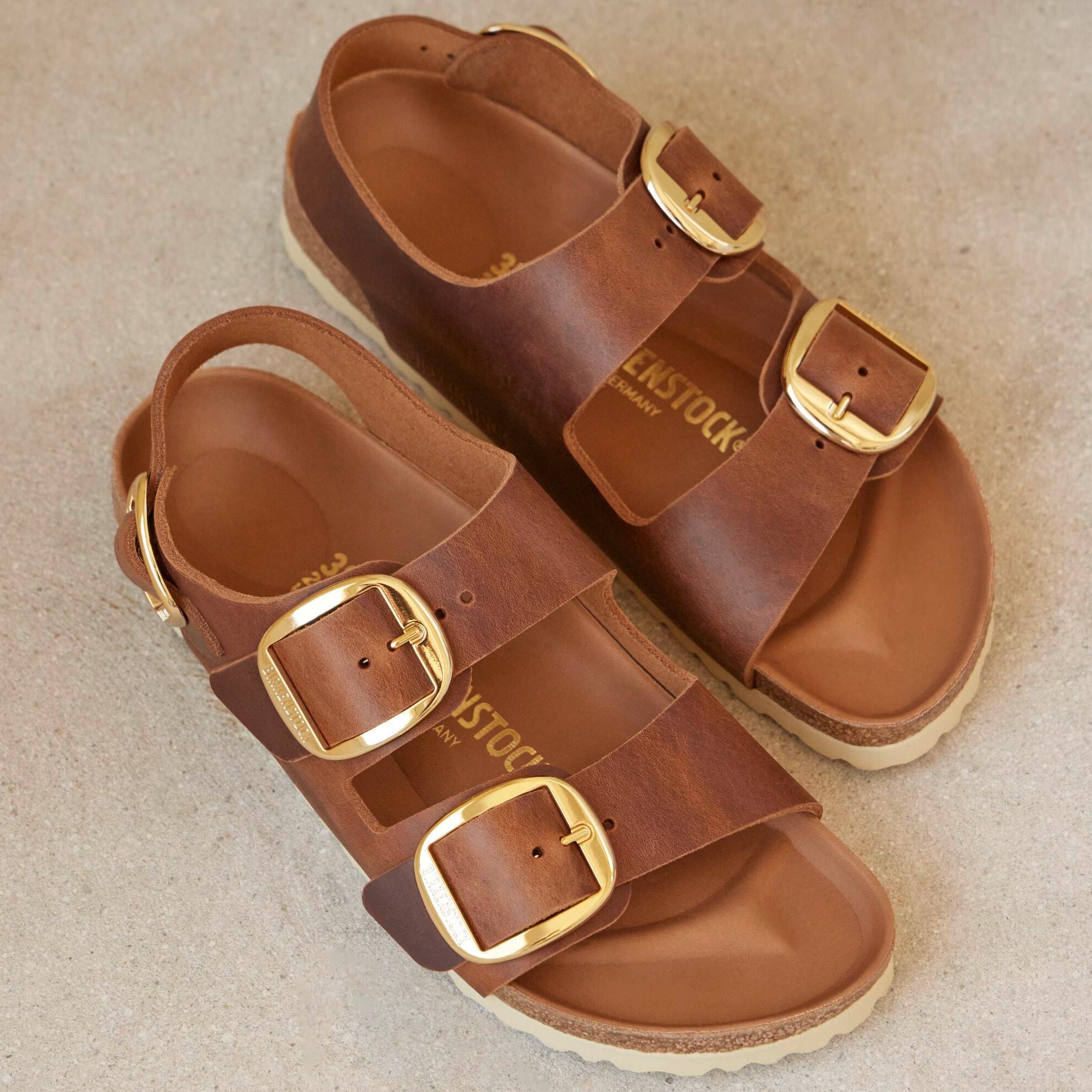 Birkenstock Milano Big Buckle cognac oiled leather