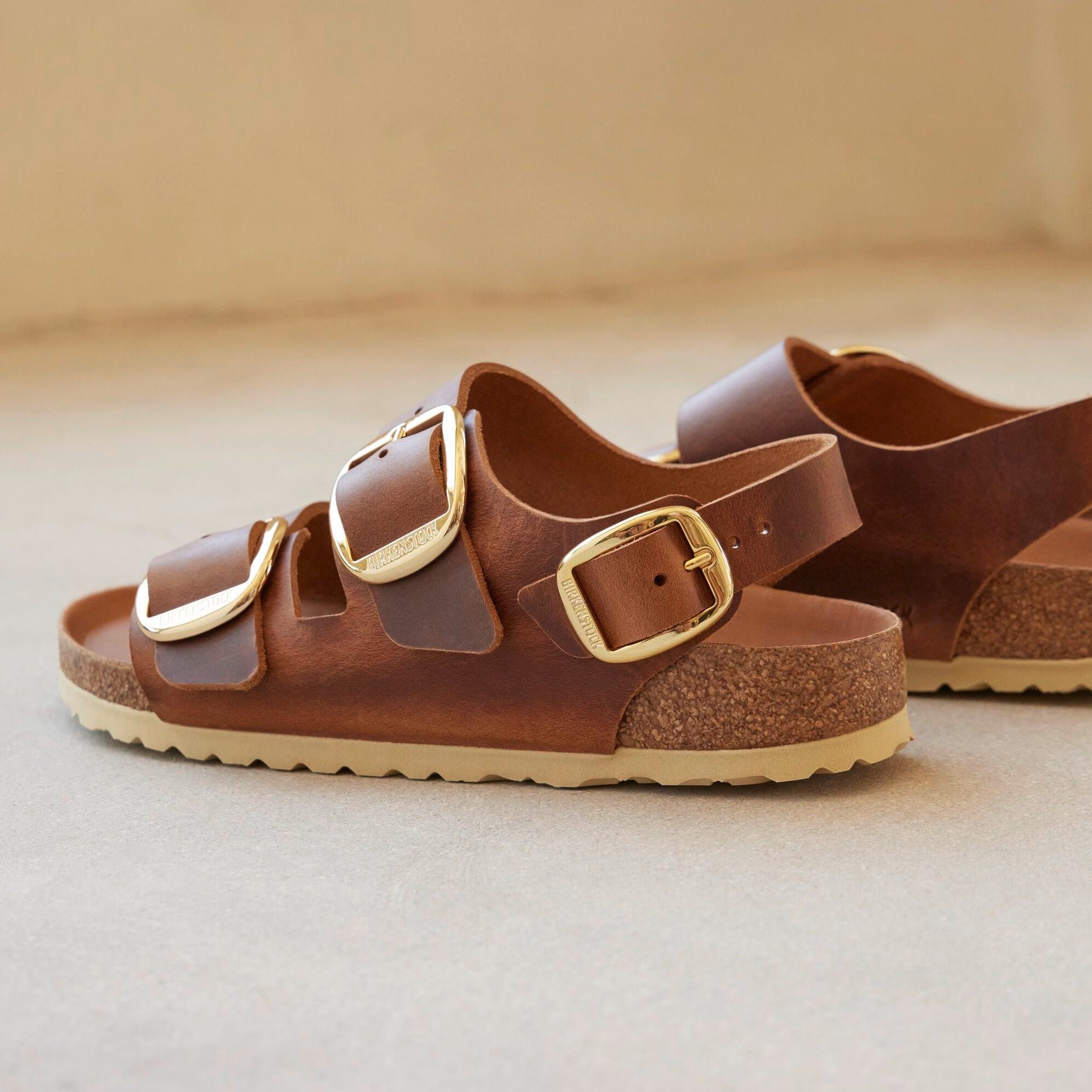 Birkenstock Limited Edition Milano Big Buckle cognac oiled leather