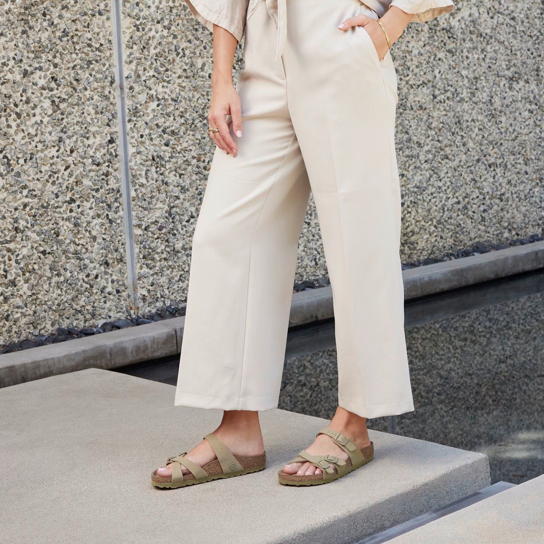 Birkenstock Franca Vegan faded khaki canvas