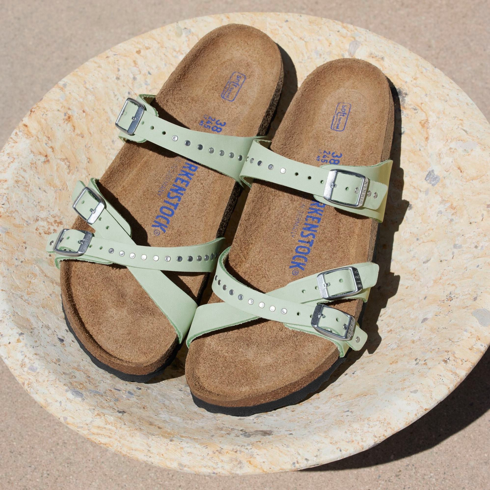 Birkenstock Franca Rivets Soft Footbed matcha nubuck