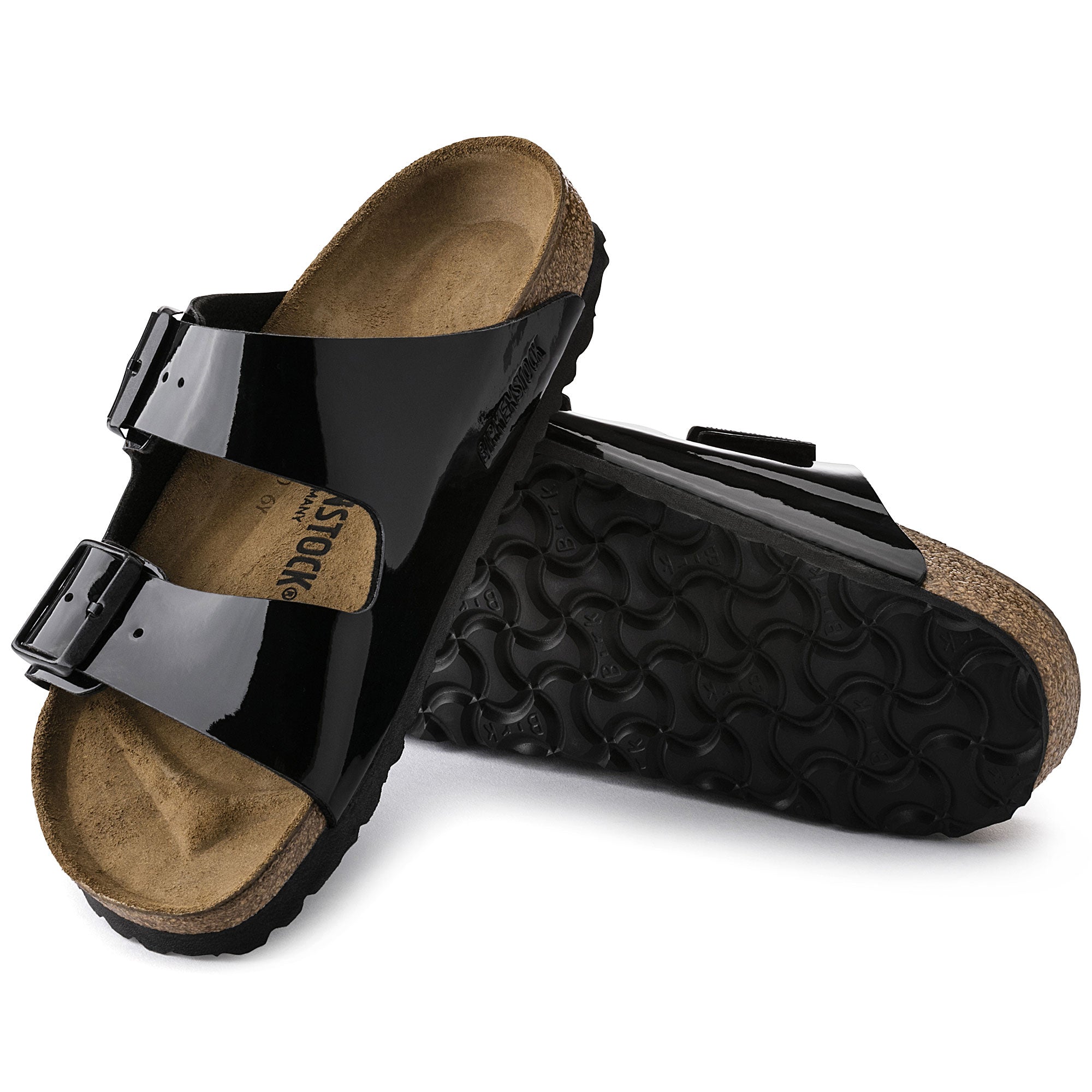 Birkenstock Arizona black patent Birko-Flor