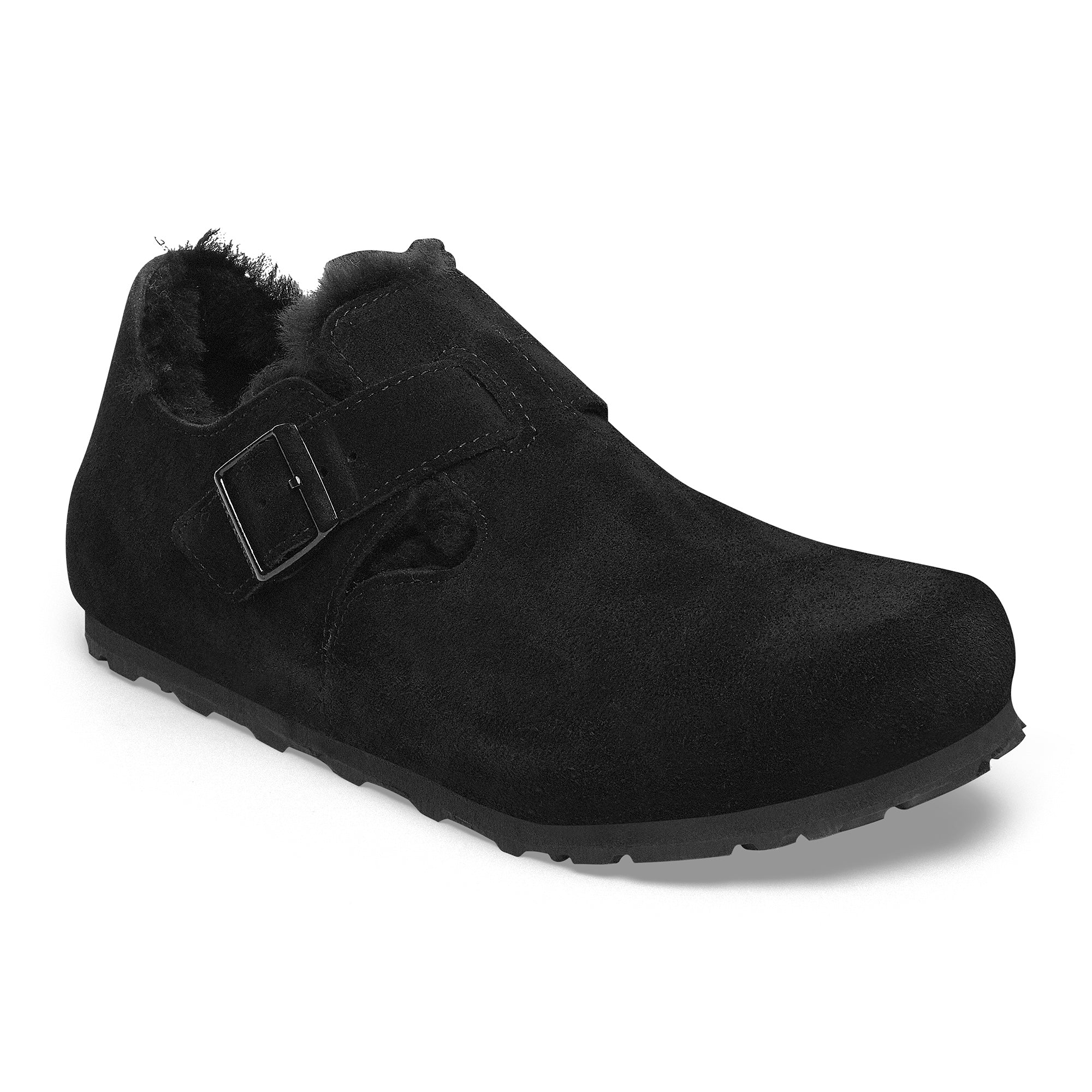 Birkenstock London Shearling black suede/black shearling