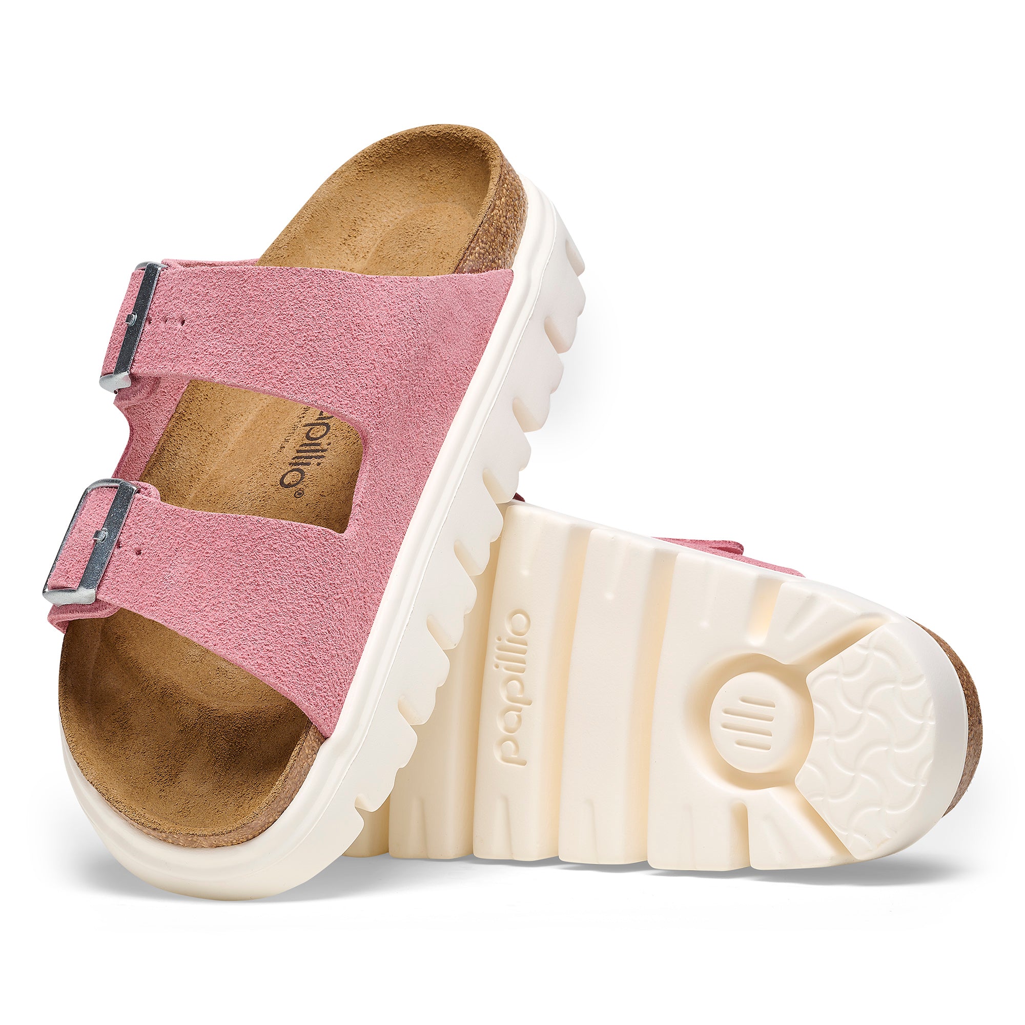 Papillio Arizona Chunky candy pink suede by Birkenstock
