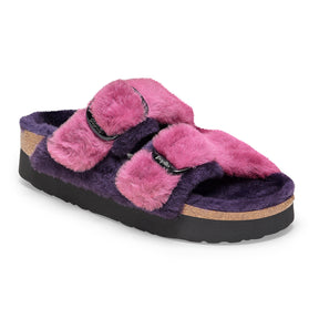 Papillio Arizona Platform Big Buckle berry shearling/purple shearling by Birkenstock