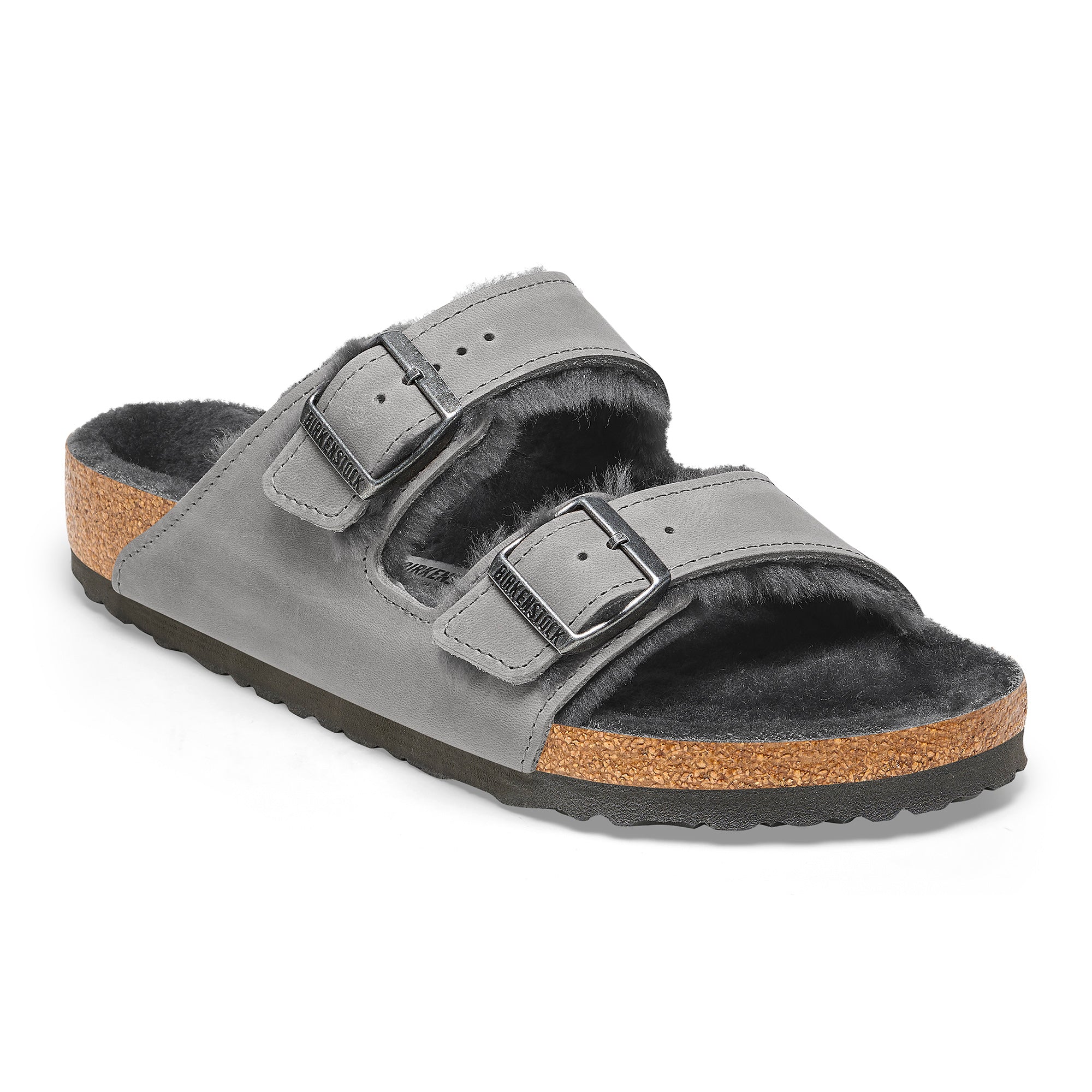 Birkenstock Limited Edition Arizona iron oiled leather/iron shearling - 36N