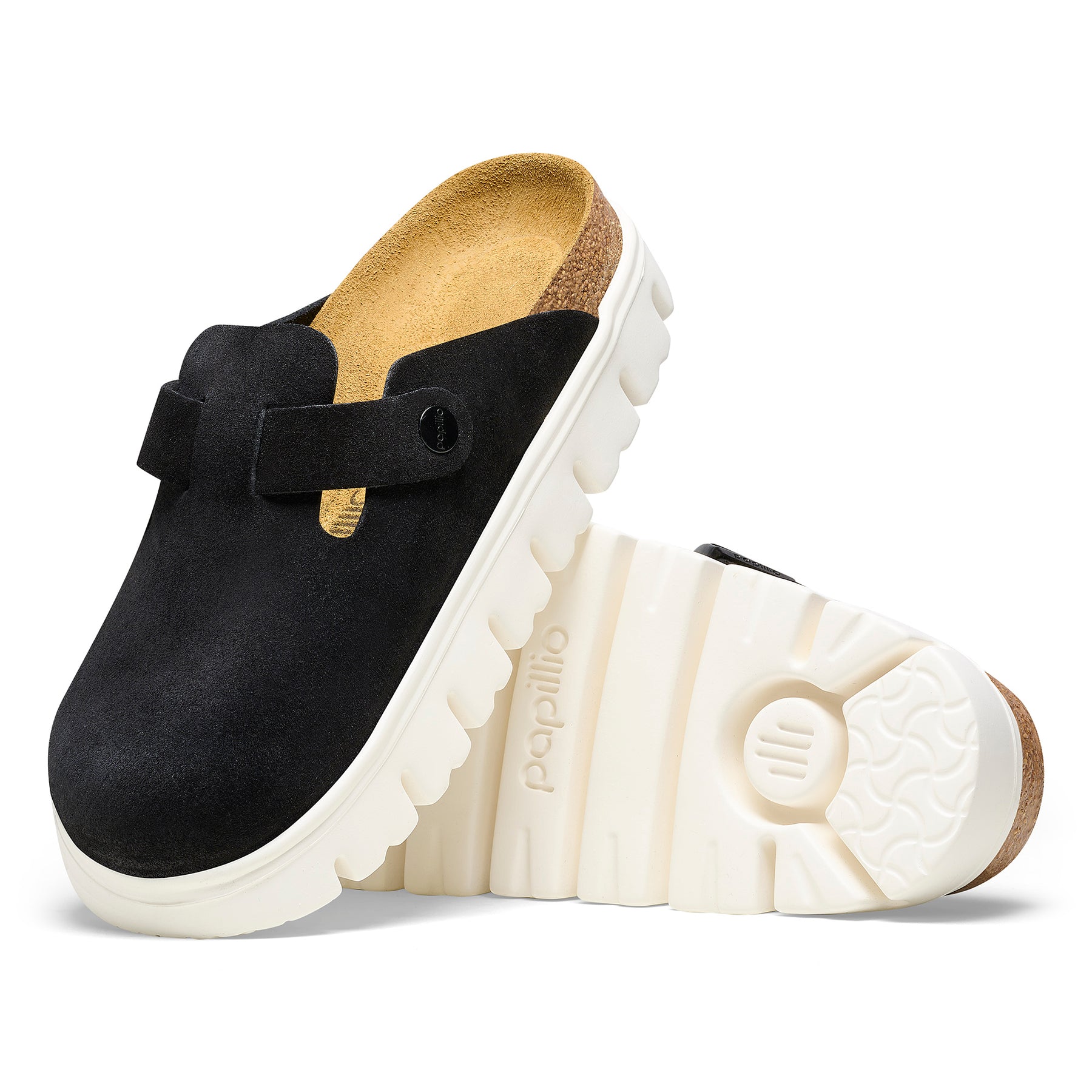 Papillio Boston Chunky black suede by Birkenstock