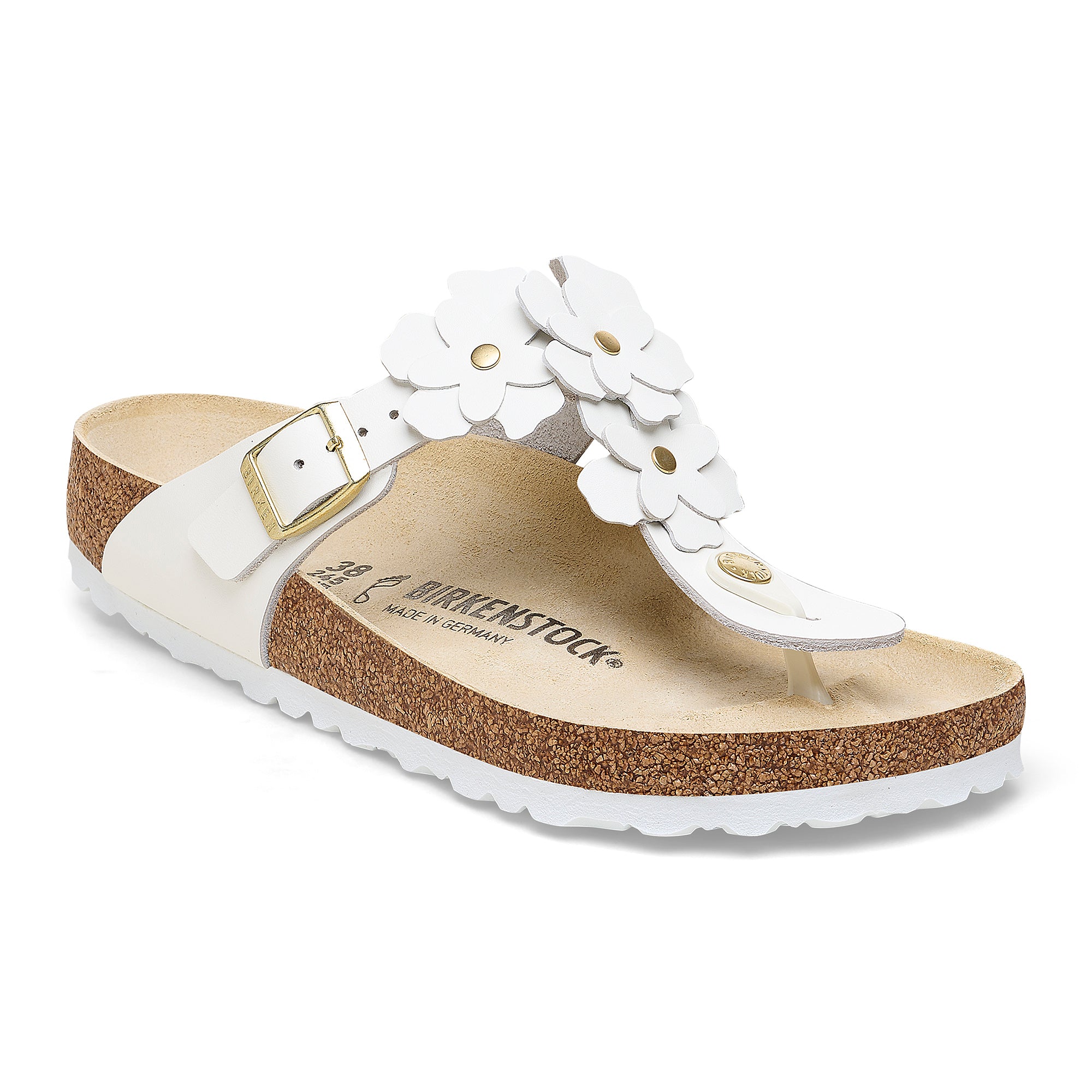 Birkenstock Limited Edition Gizeh Flowers white leather
