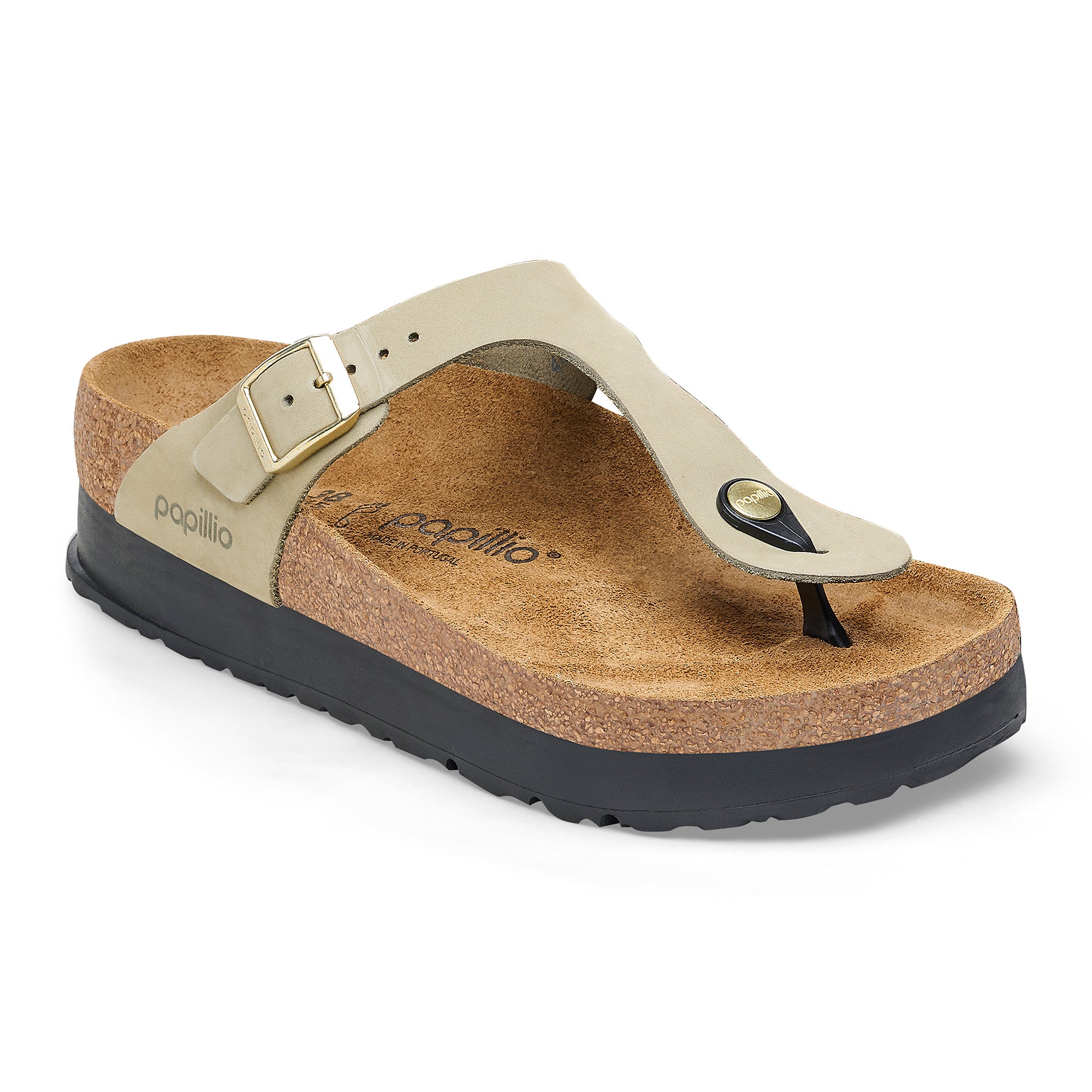 Papillio Gizeh Platform eucalyptus nubuck by Birkenstock