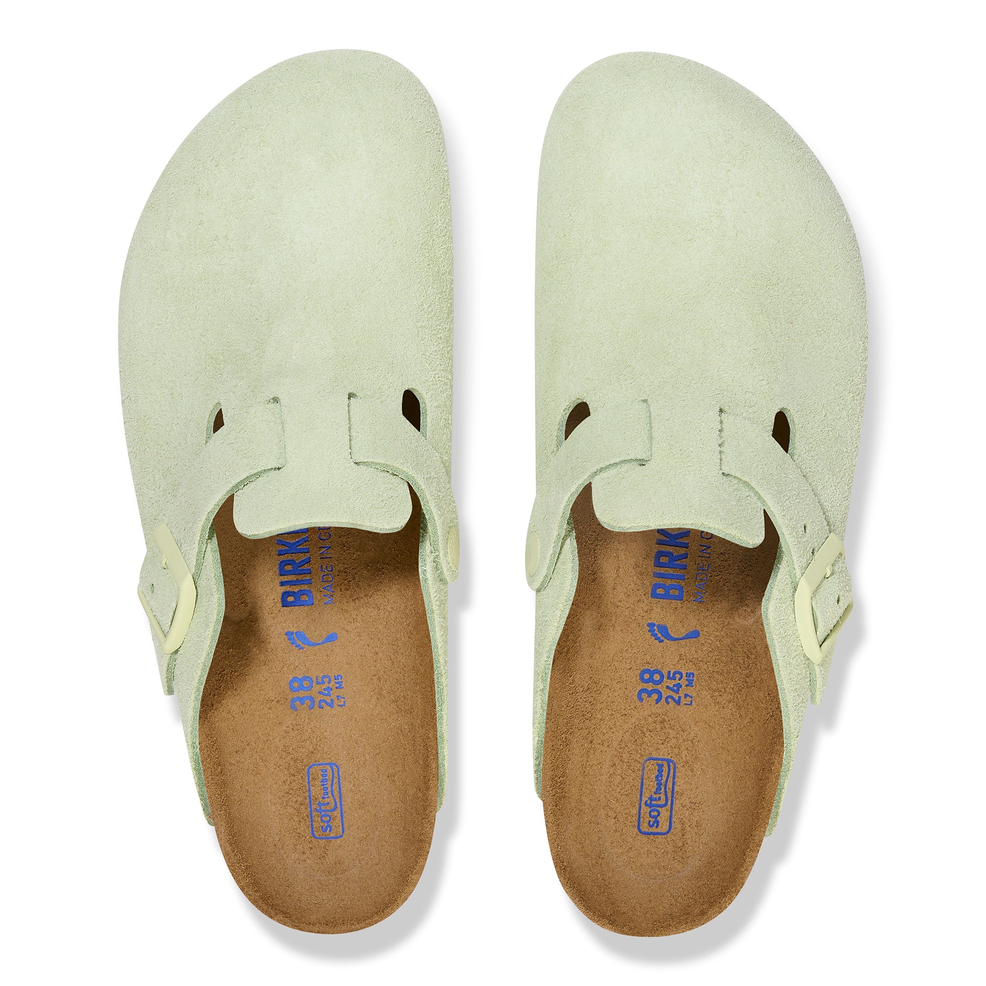 Birkenstock Boston Soft Footbed faded lime suede