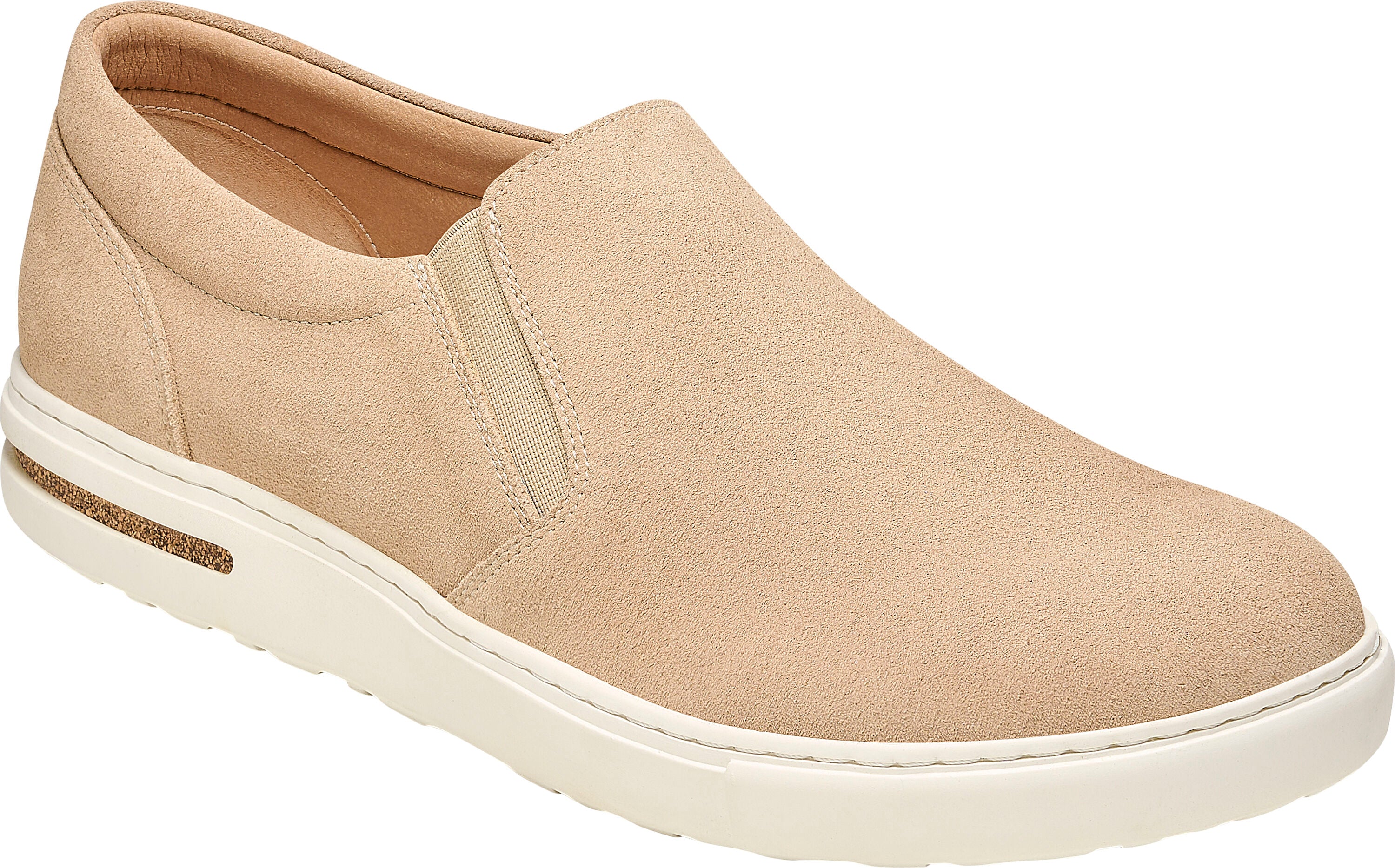 Birkenstock Limited Edition Oswego sandcastle suede with white sole