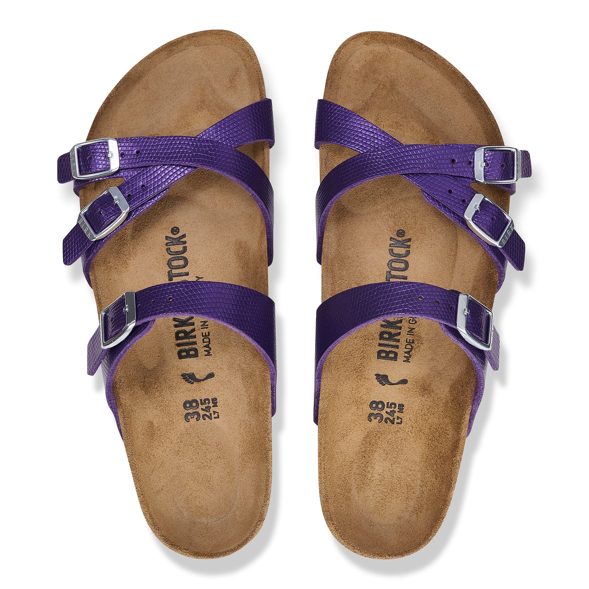 Birkenstock Franca lizard embossed acai Birko-Flor