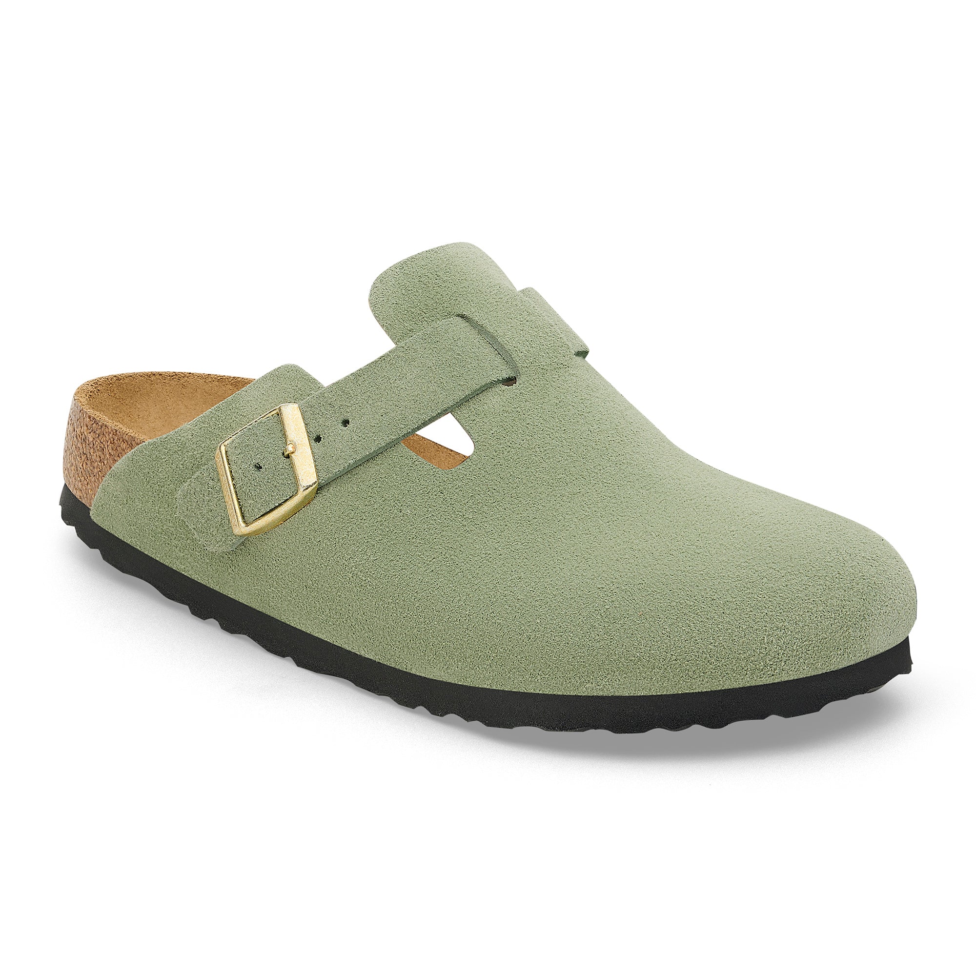 Birkenstock Boston Soft Footbed green tea suede