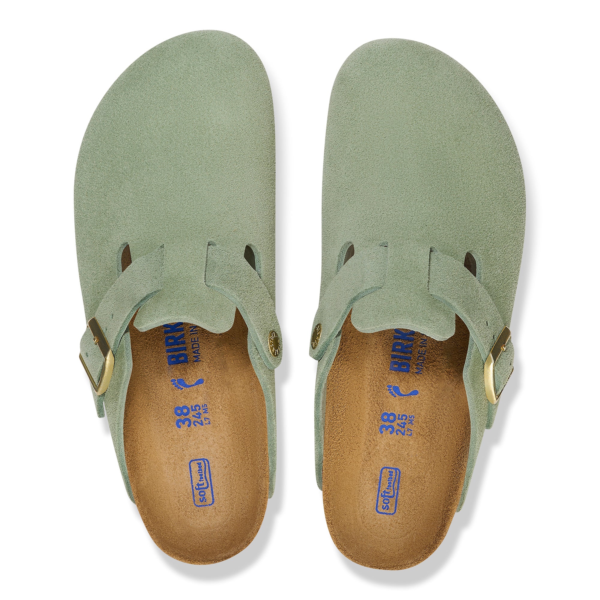 Birkenstock Boston Soft Footbed green tea suede