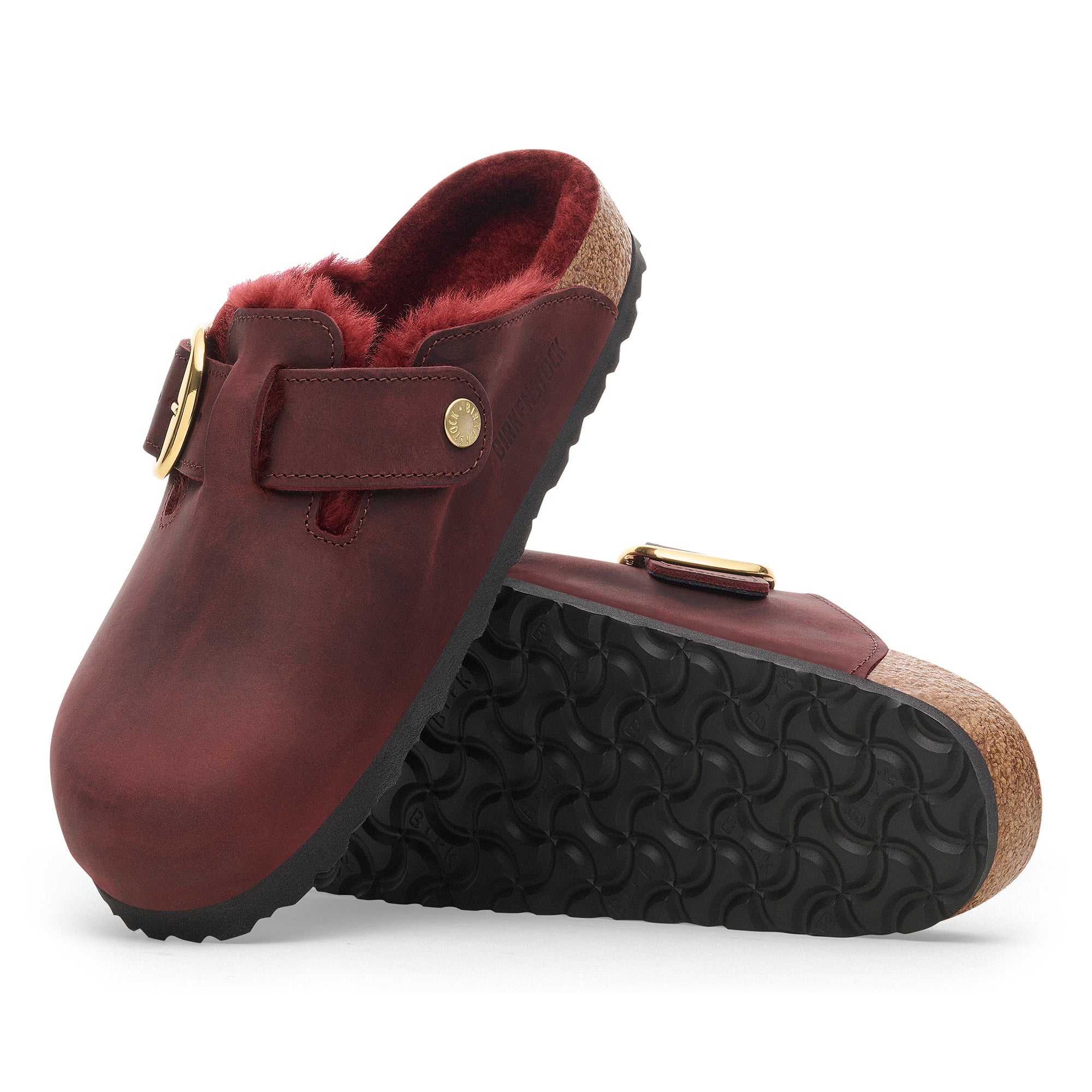 Birkenstock boston vintage shearling burgundy