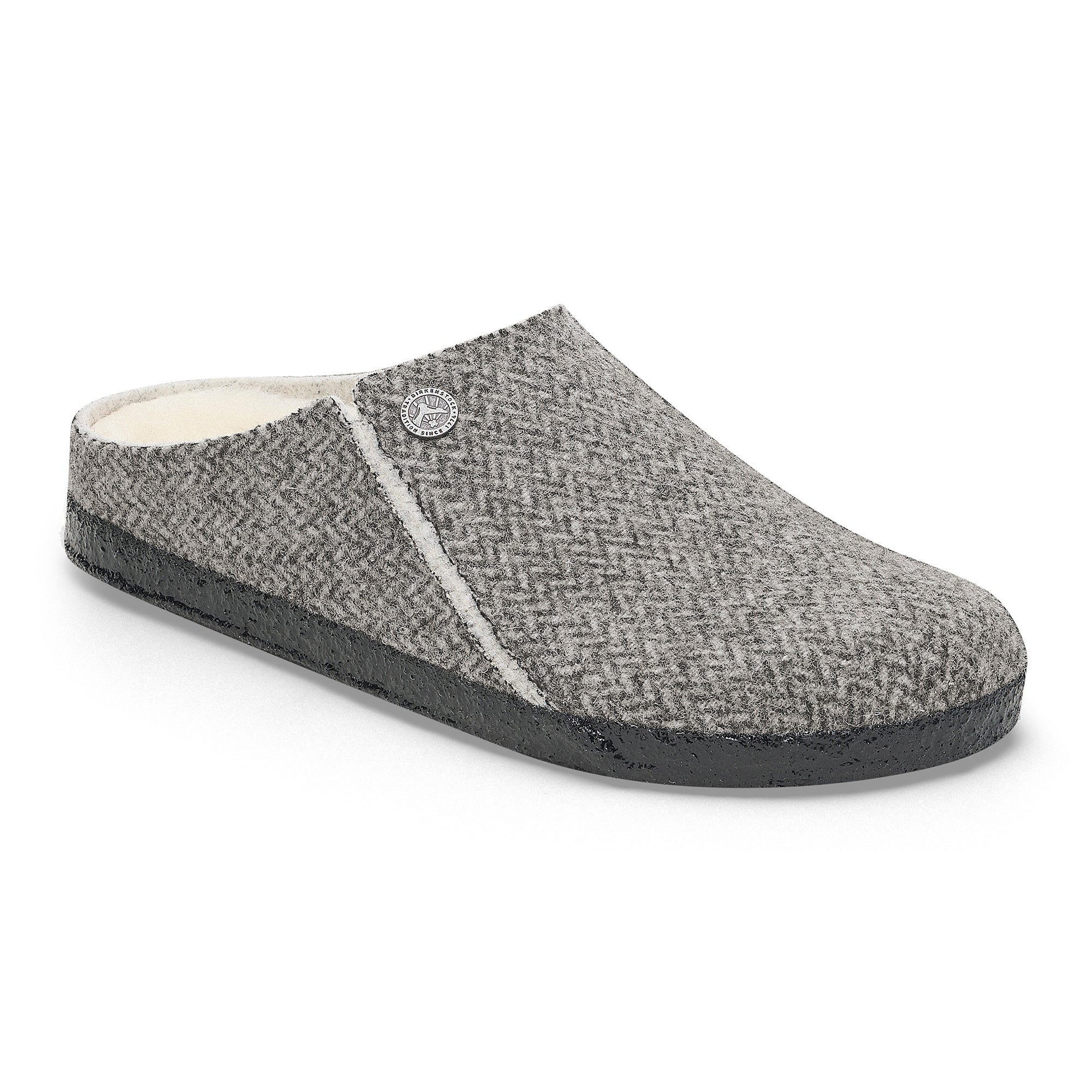 Birkenstock Zermatt Shearling herringbone gray wool/natural shearling