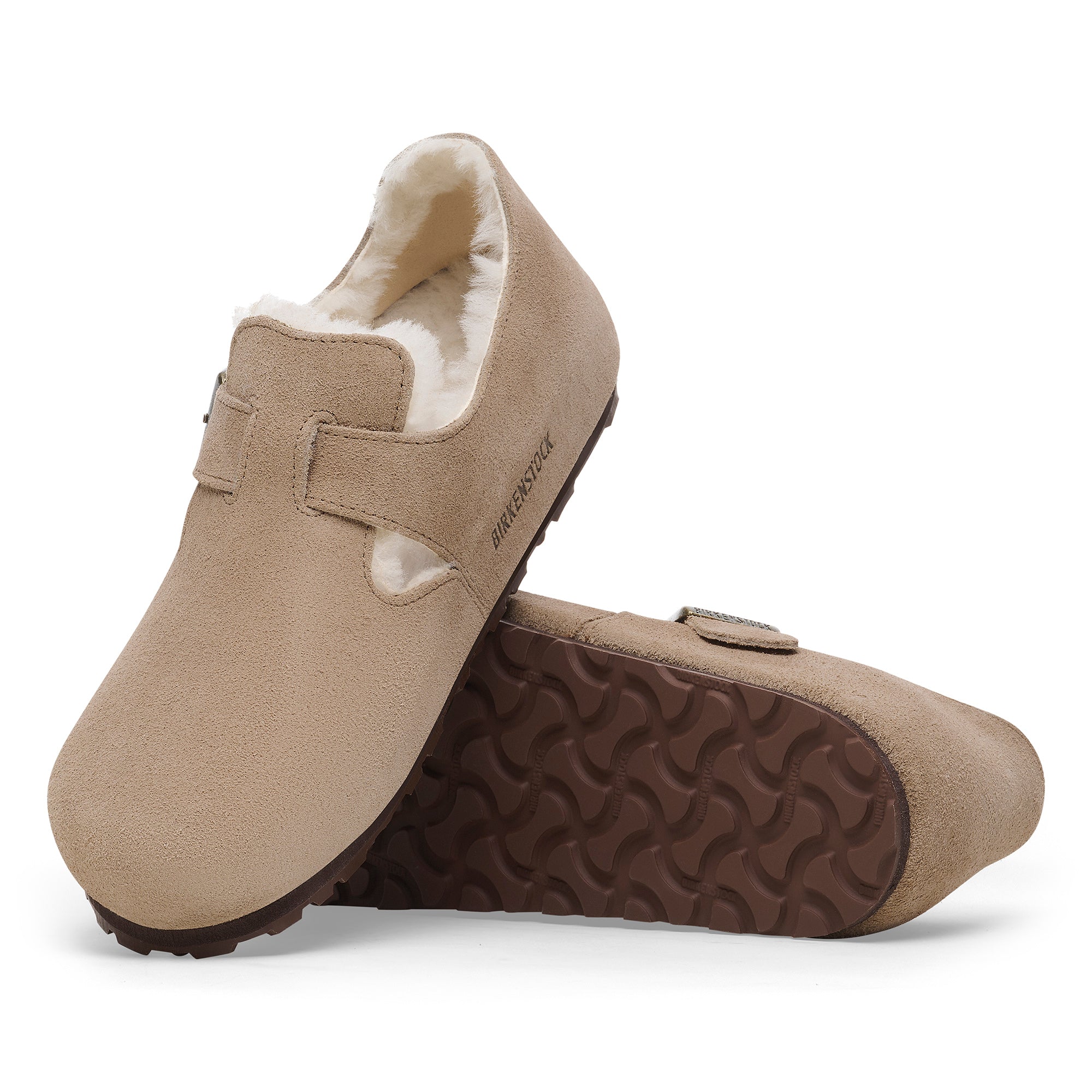 Birkenstock London Shearling taupe suede/natural shearling