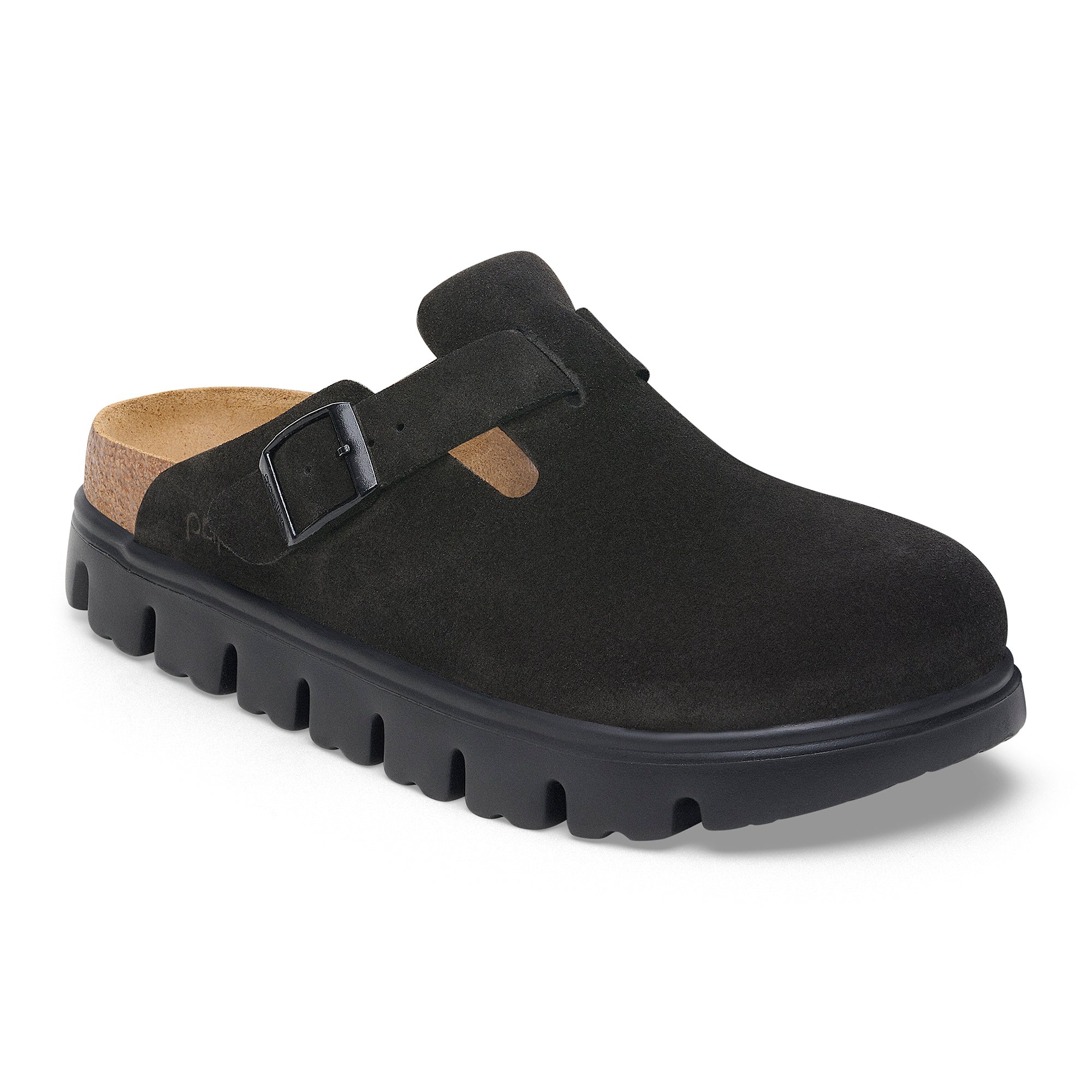 Papillio Boston Chunky black suede with black sole by Birkenstock