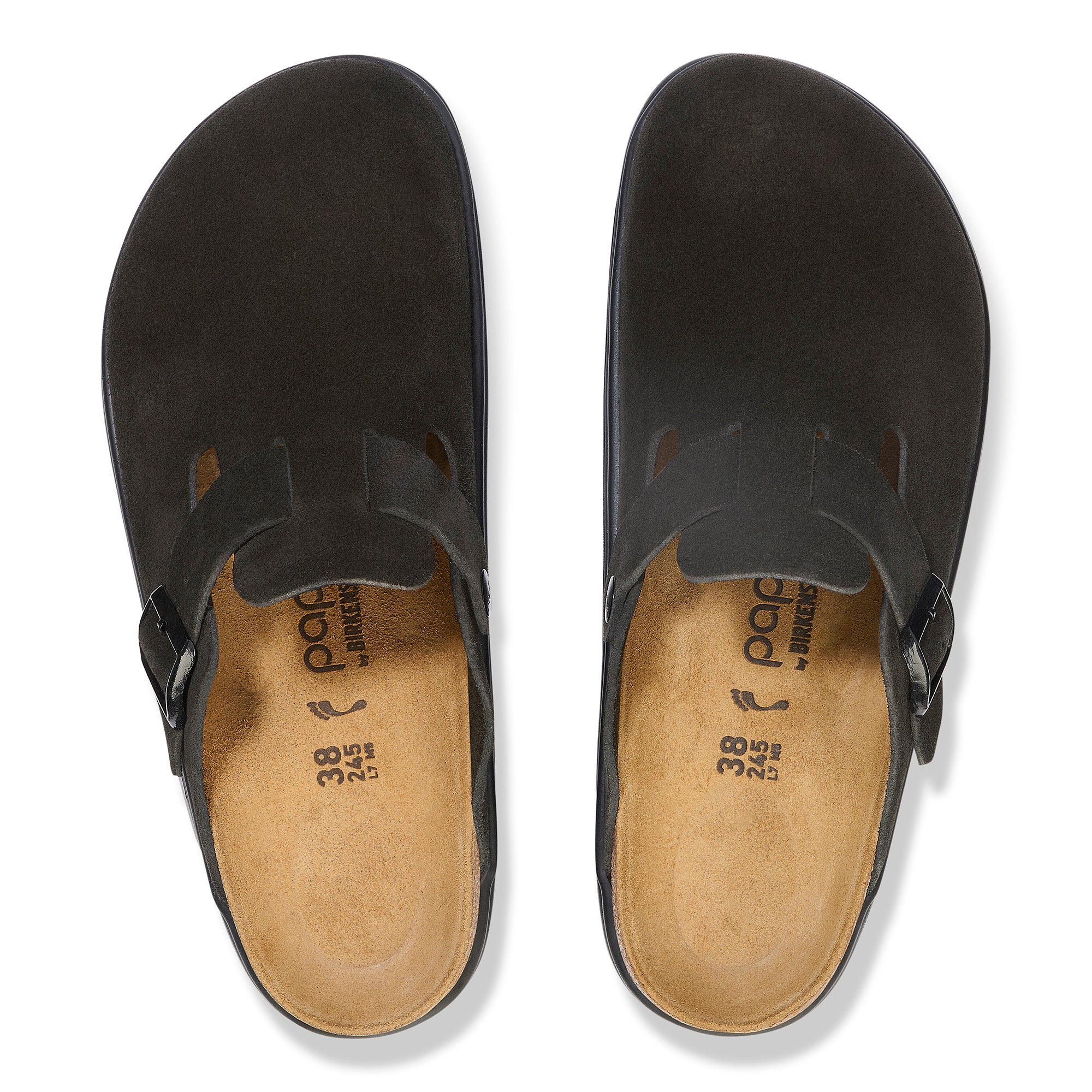 Papillio Boston Chunky black suede with black sole by Birkenstock