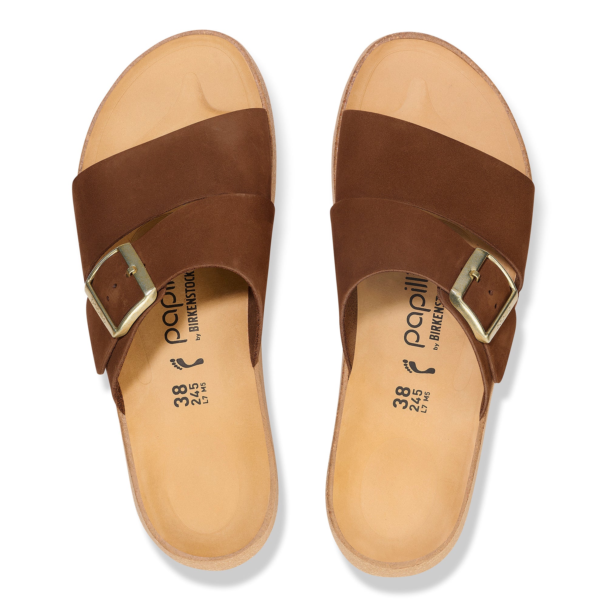 Papillio Almina dark tea nubuck by Birkenstock