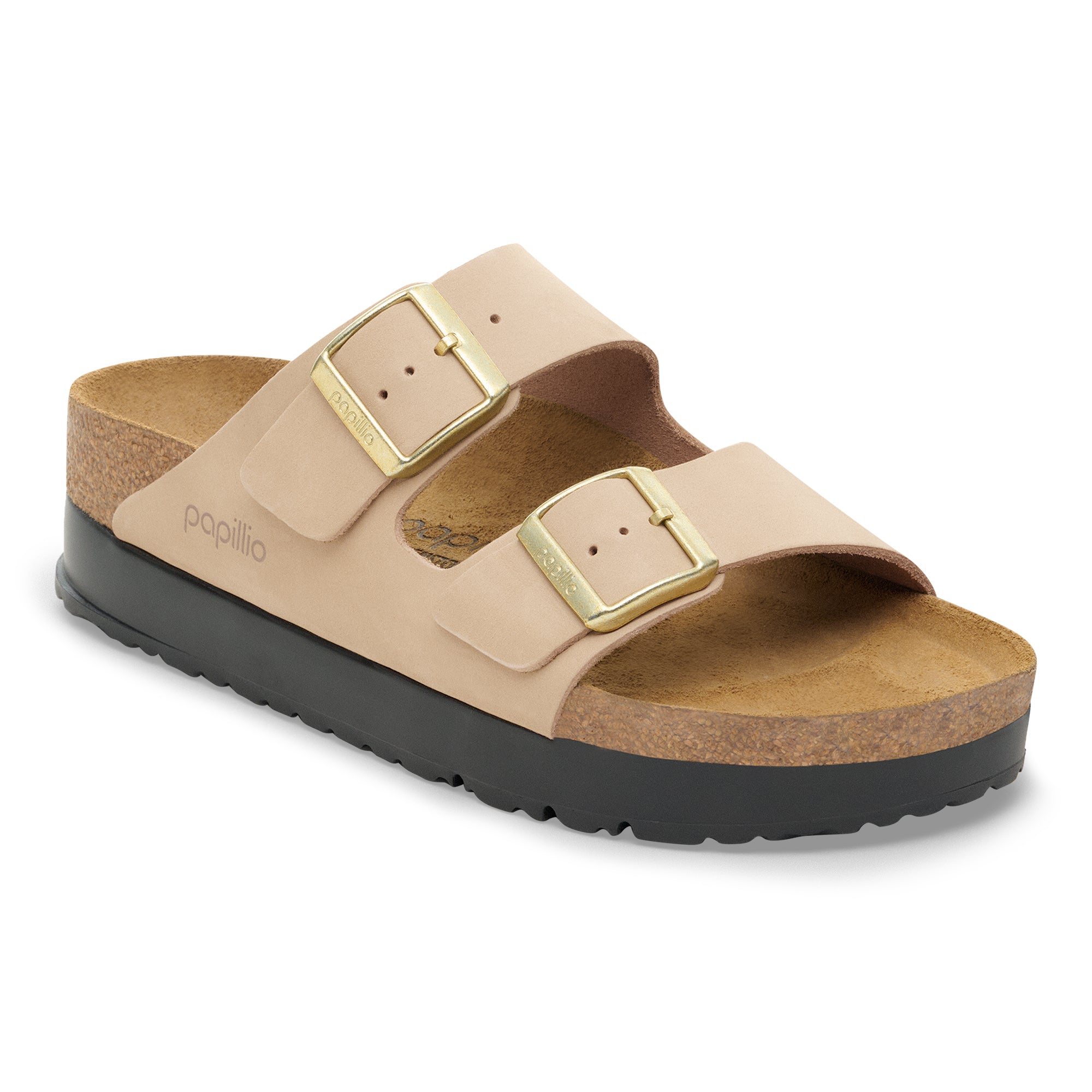 Papillio Arizona Platform sandcastle nubuck by Birkenstock