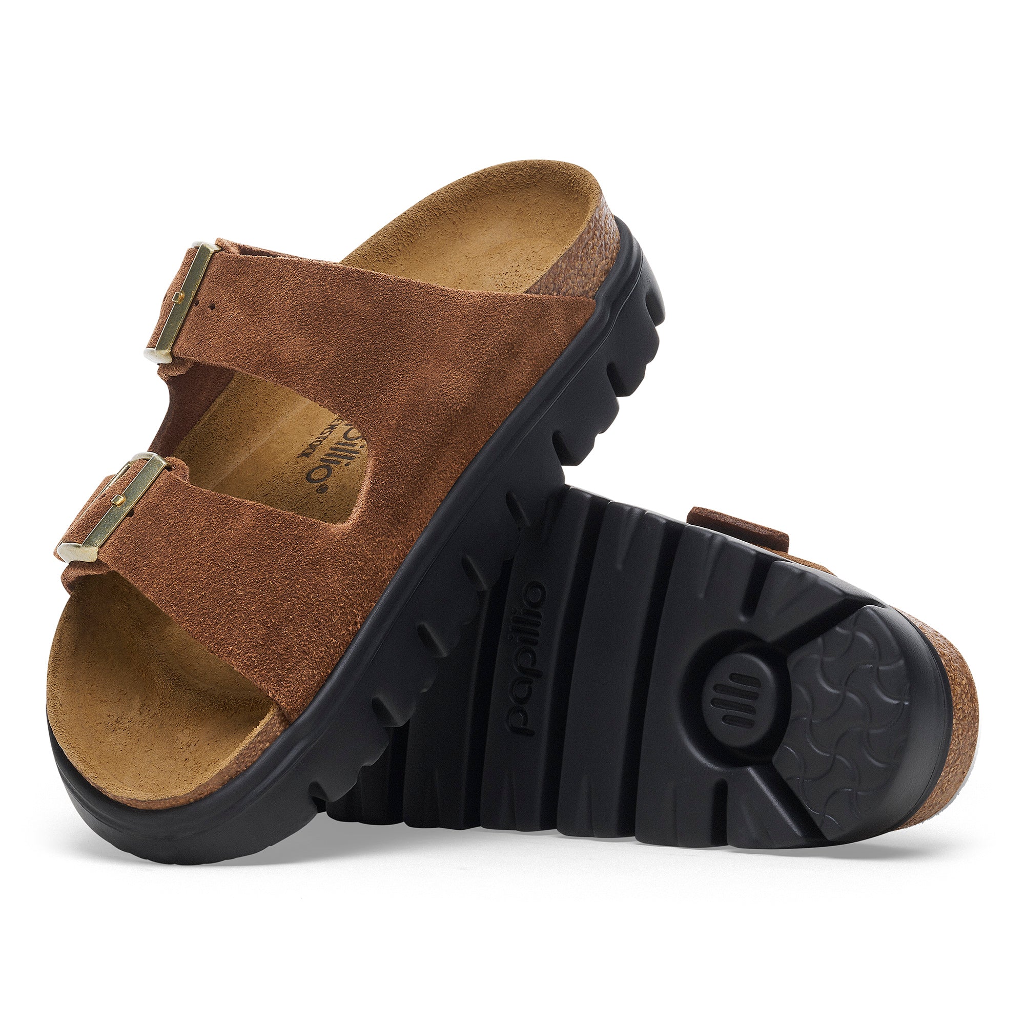 Papillio Arizona Chunky dark tea suede by Birkenstock