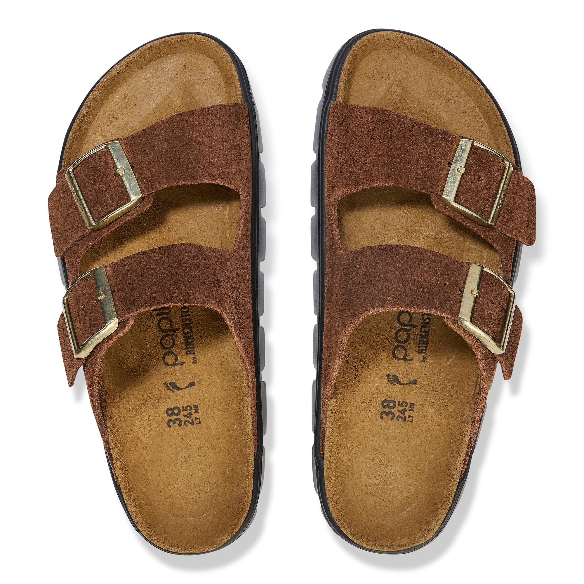 Papillio Arizona Chunky dark tea suede by Birkenstock