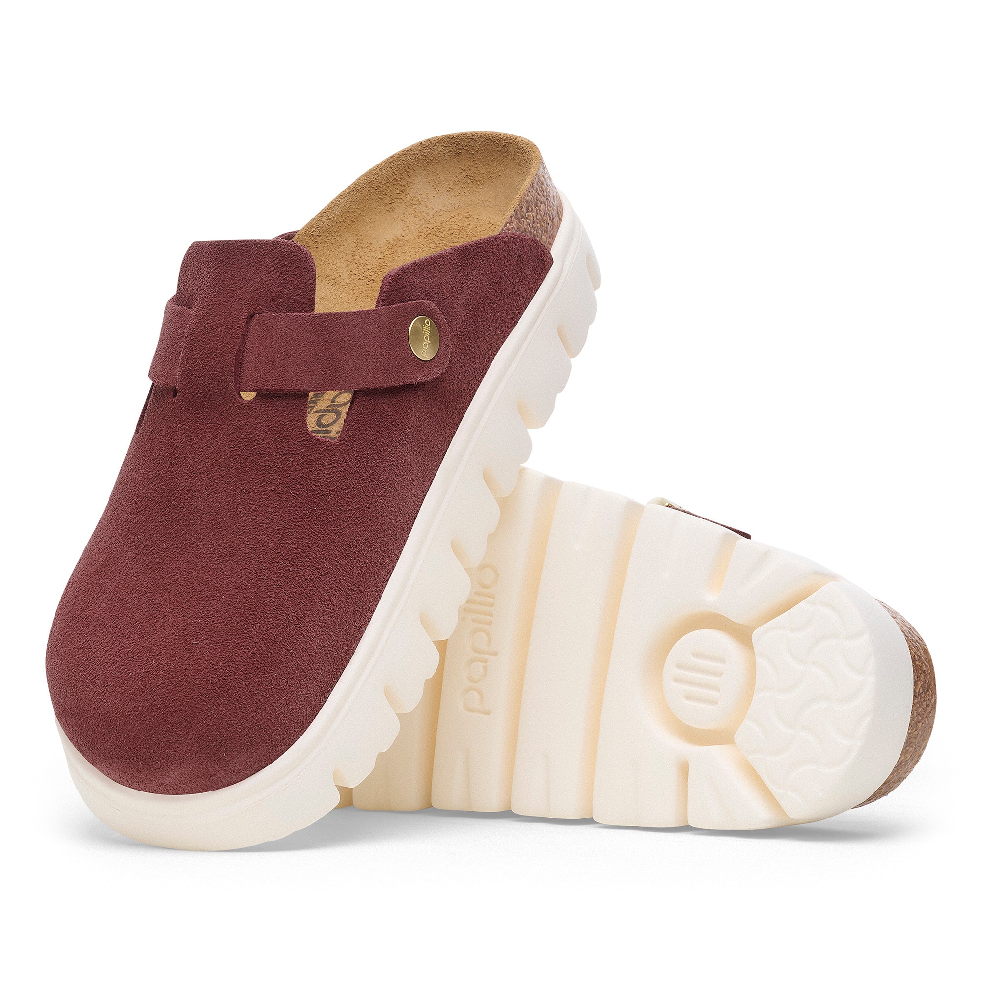 Papillio Boston Chunky berry crush suede by Birkenstock