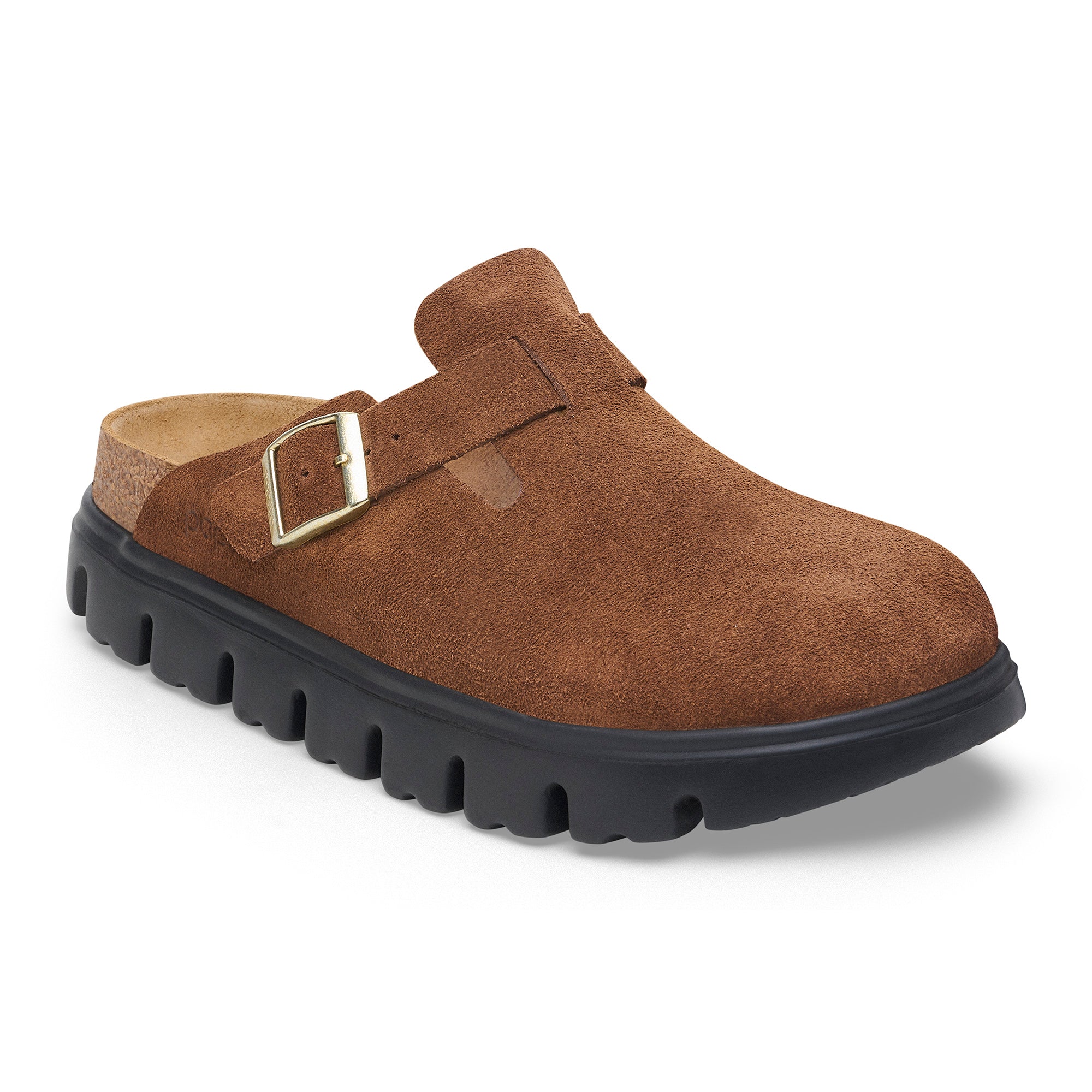 Papillio Boston Chunky dark tea suede by Birkenstock