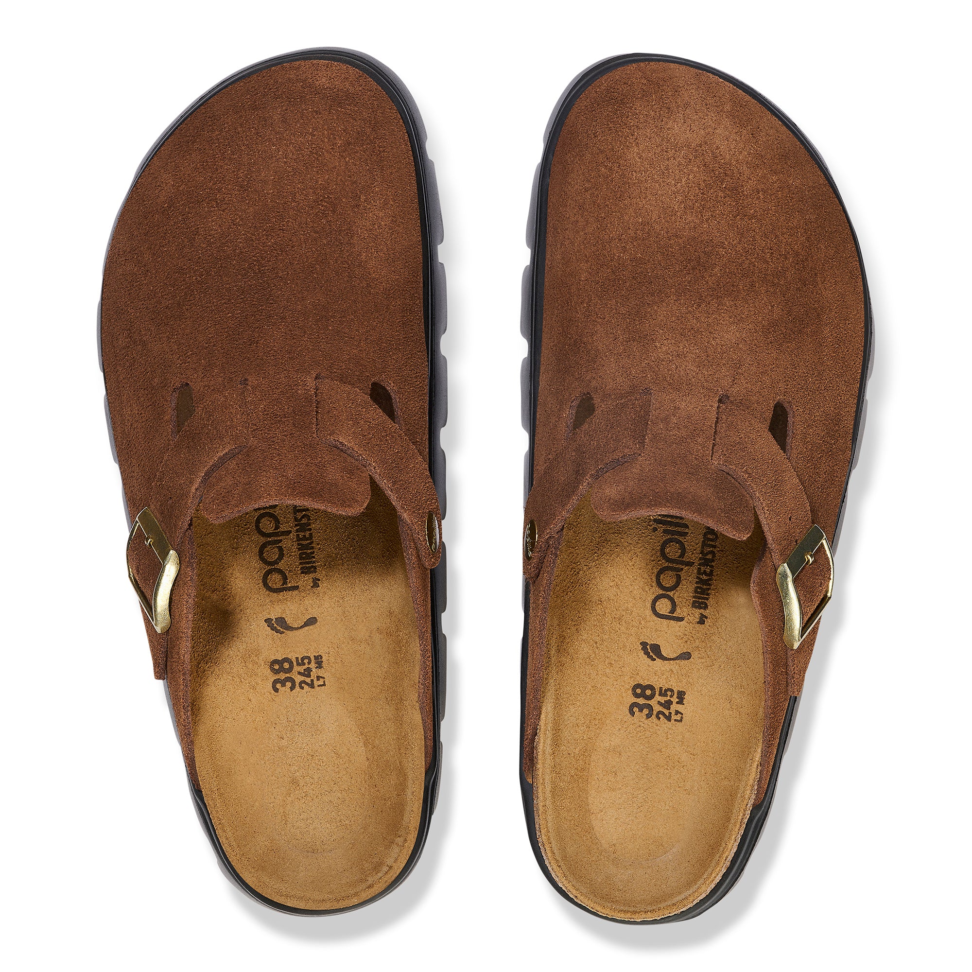 Papillio Boston Chunky dark tea suede by Birkenstock