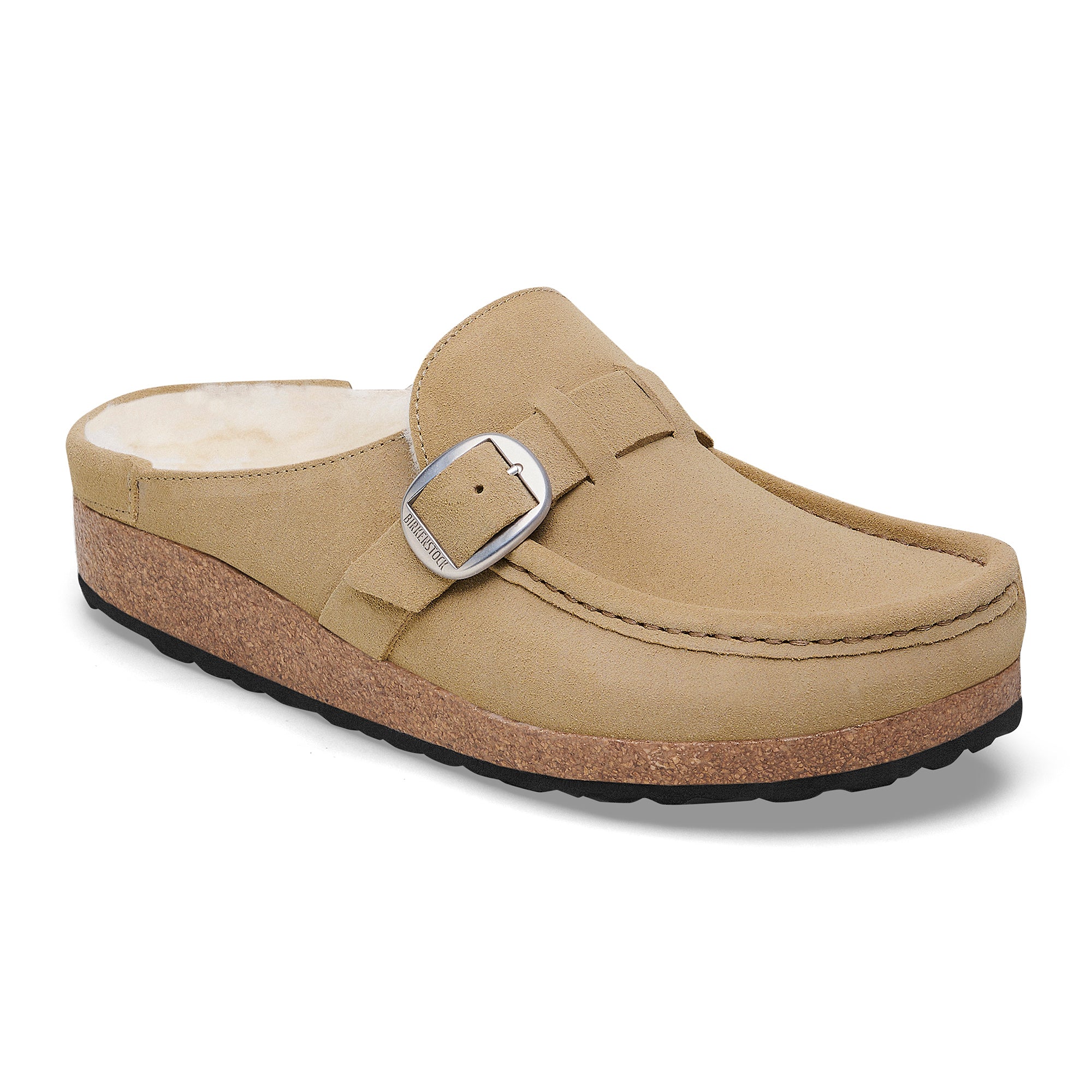 Birkenstock Buckley Shearling taupe suede/natural shearling