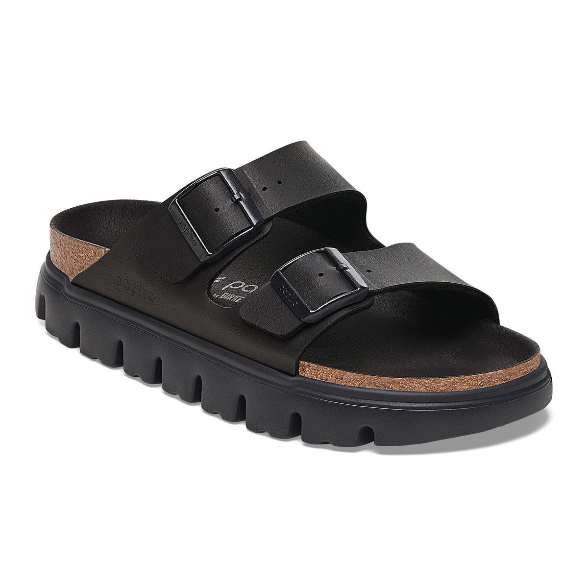 Birkenstock Papillio Phoenix Black Leather Fisherman Sandal Size 12 NWOT Arizona PAP French Piping Flex Platform Nylon in Color Black  main image 3