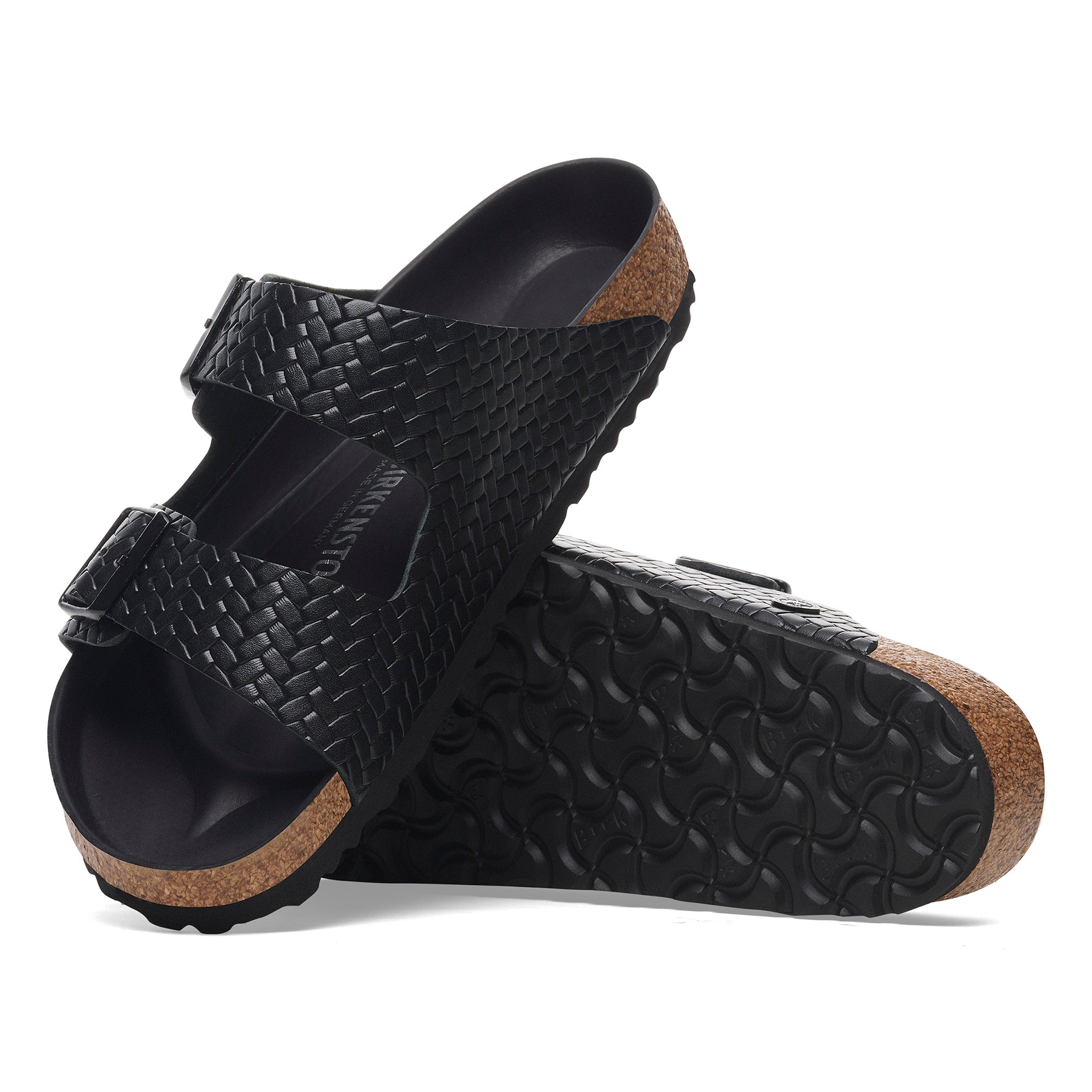 Birkenstock Arizona HEX woven embossed black leather