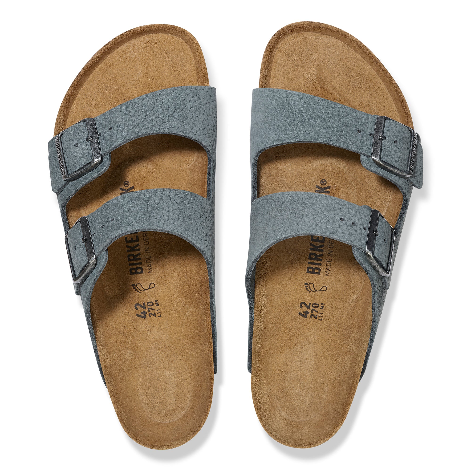 Birkenstock Arizona desert buck basalt gray nubuck